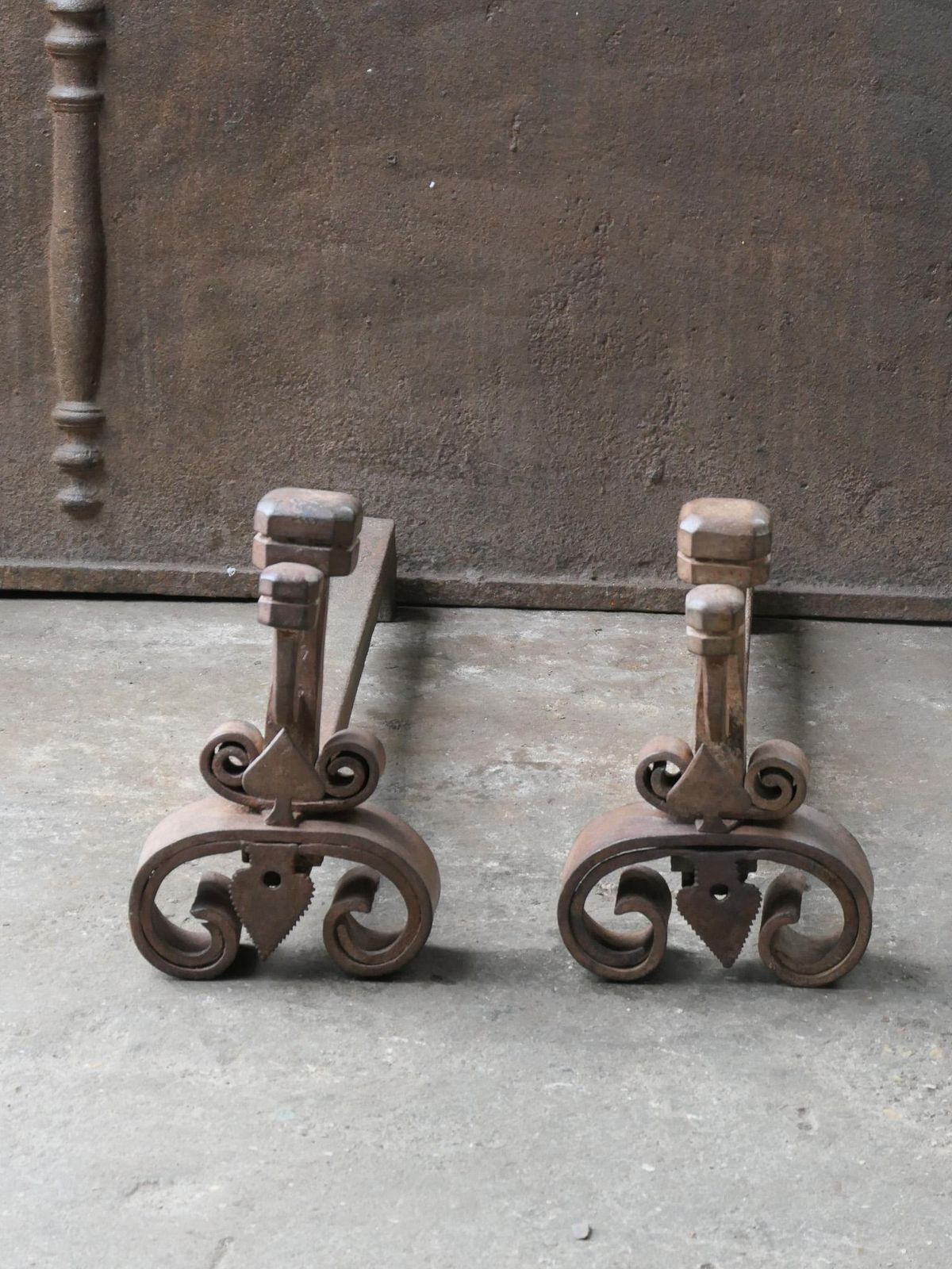 18th Century French Louis XV Period Andirons Or Firedogs photo for sale