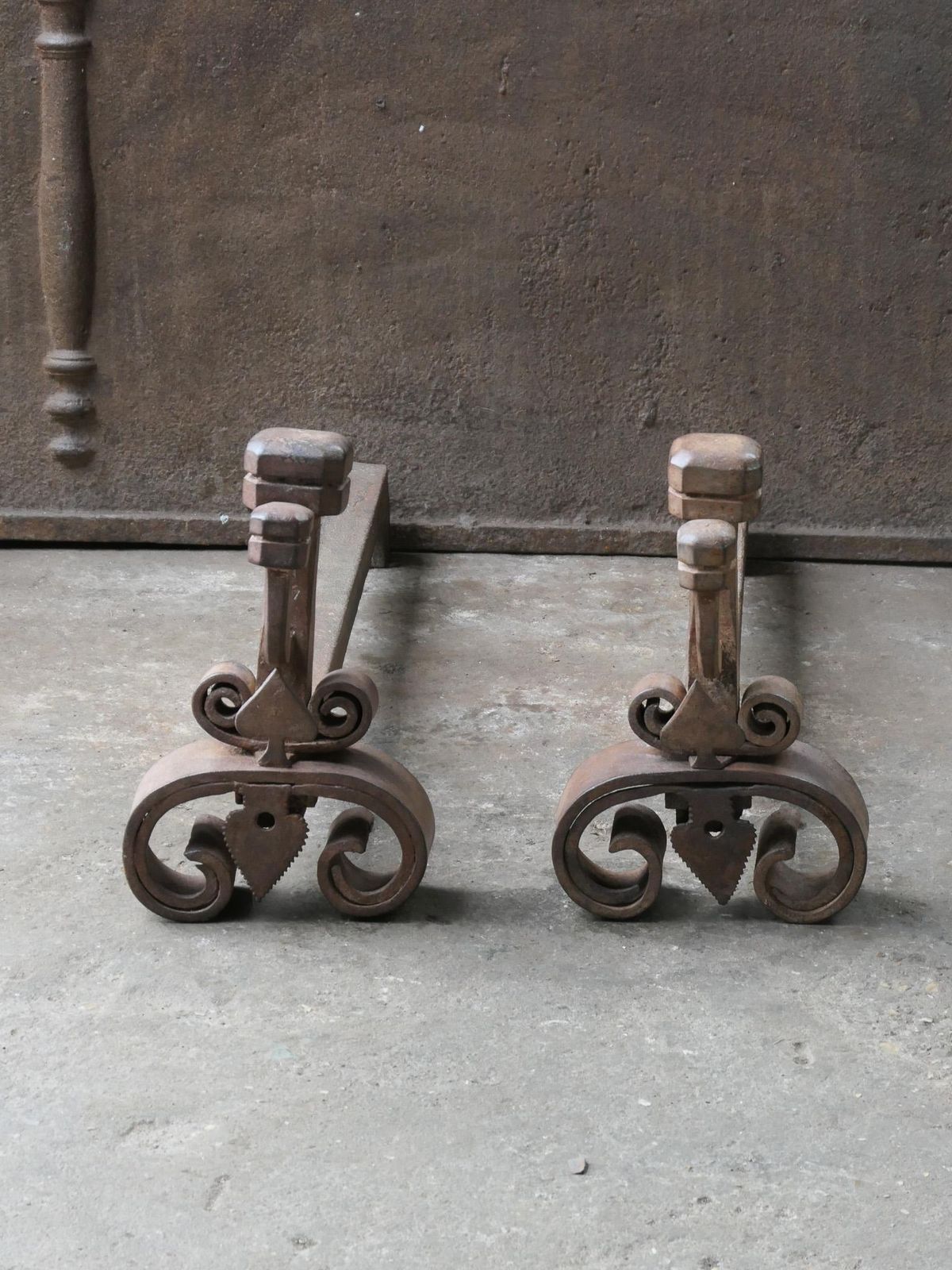 18th Century French Louis XV Period Andirons Or Firedogs photo Home Fixtures