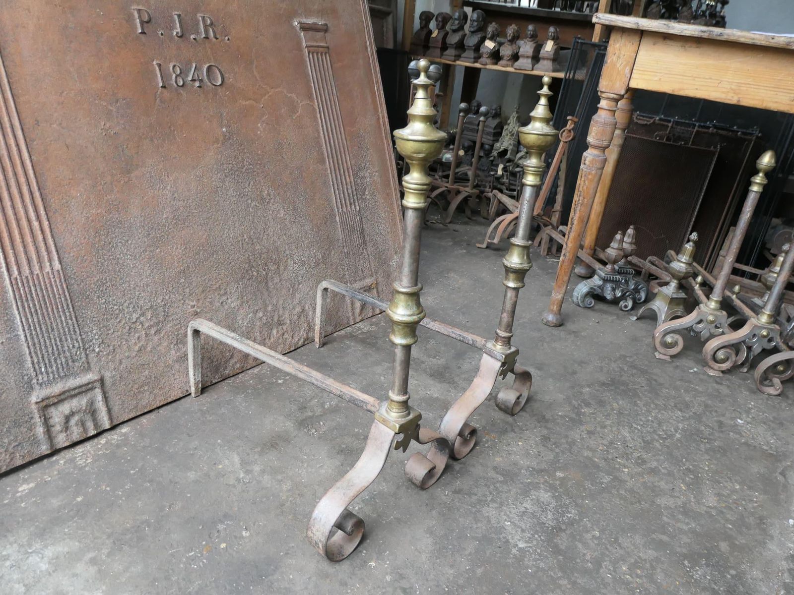 photo buy 19th Century French Napoleon III Period Firedogs Or Andirons