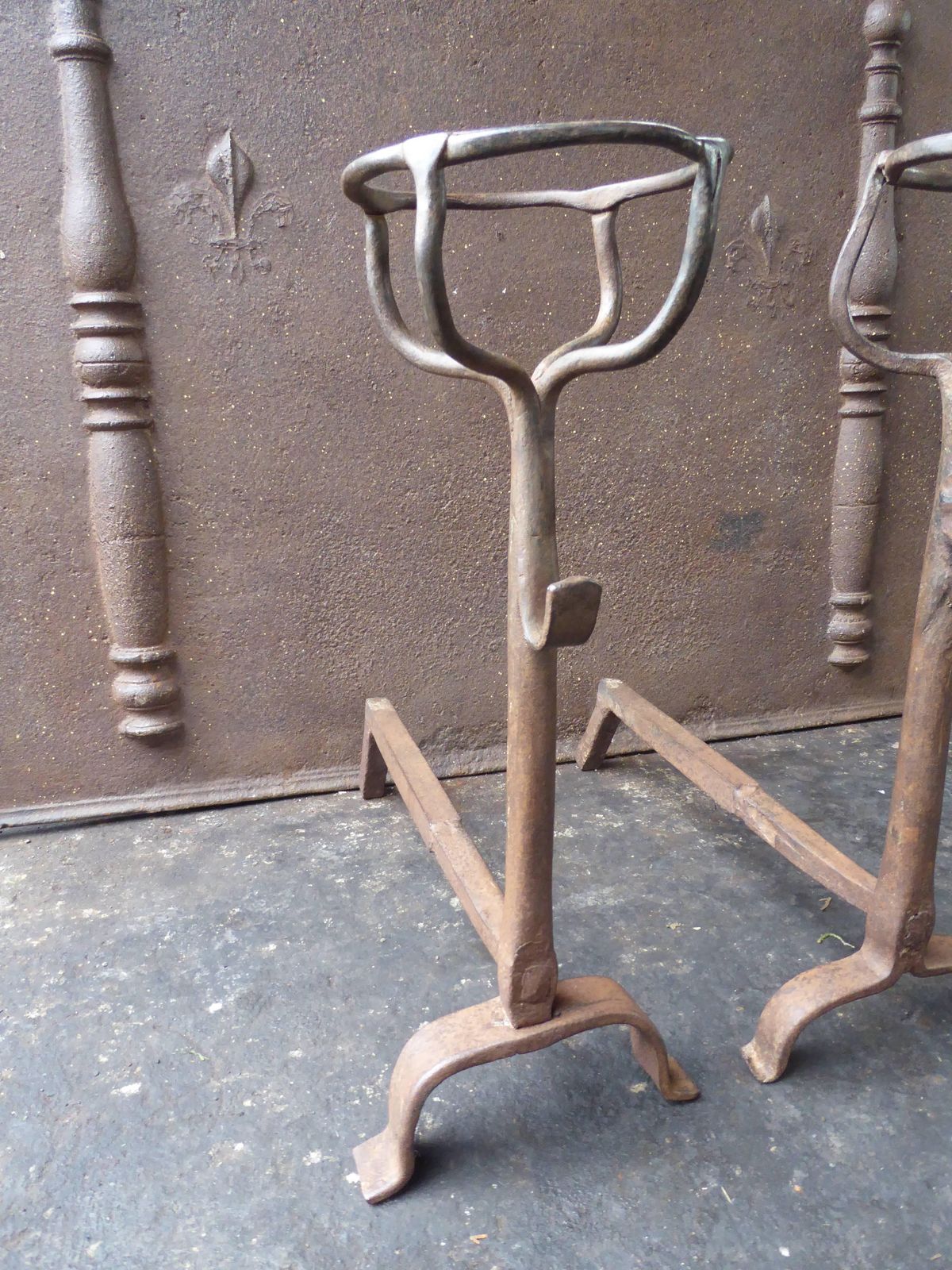 17th Century French Gothic Andirons Or Firedogs photo Home Fixtures