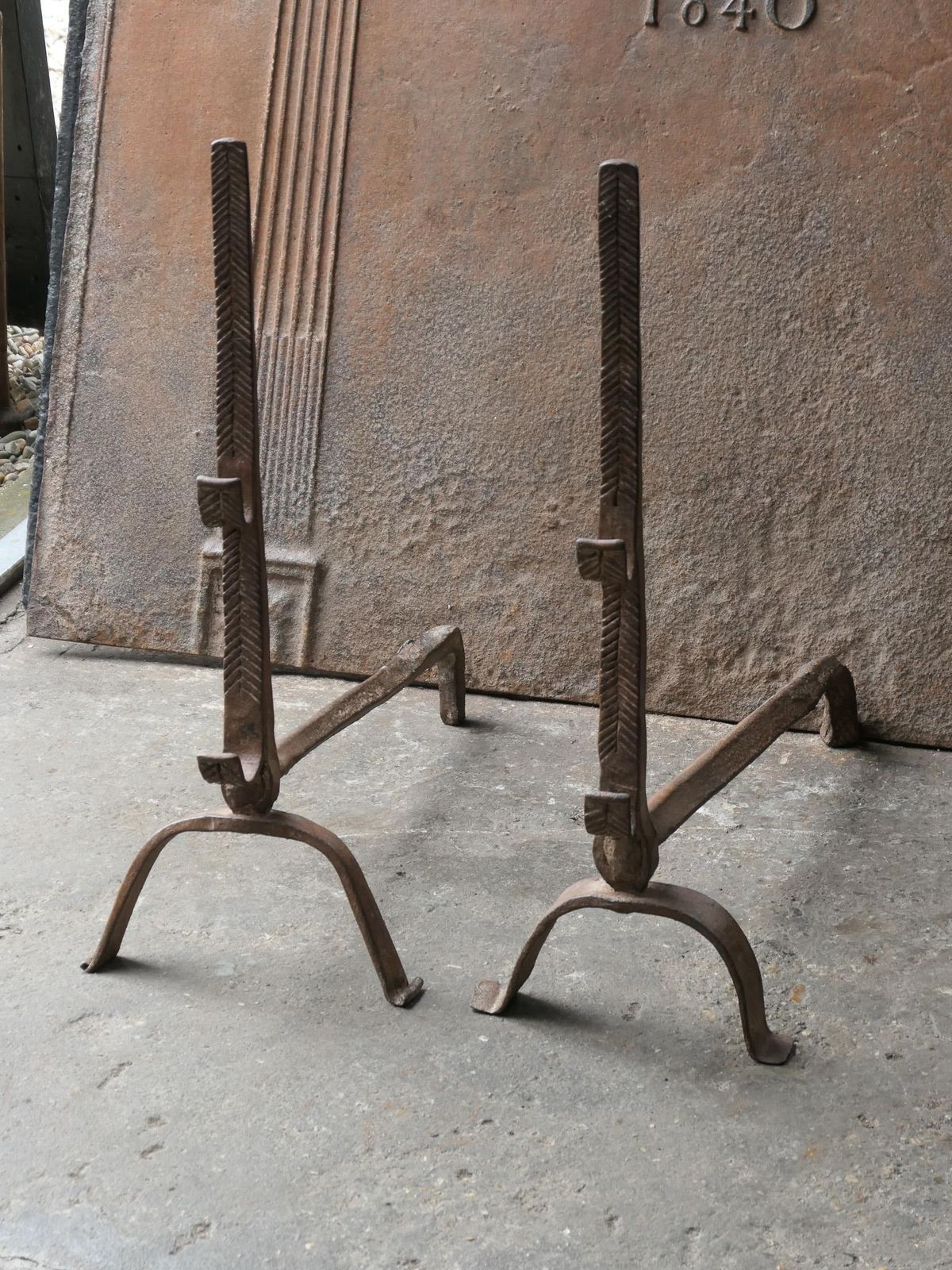 17th Century Louis XIII Andirons, Firedogs photo Home Fixtures