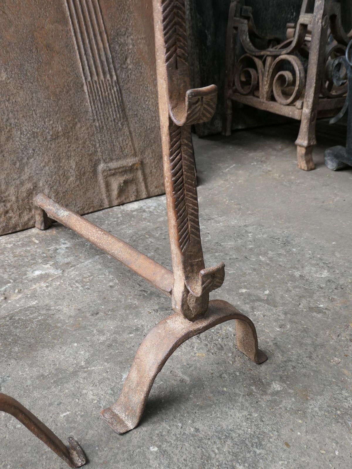 photo furniture 17th Century Louis XIII Andirons, Firedogs
