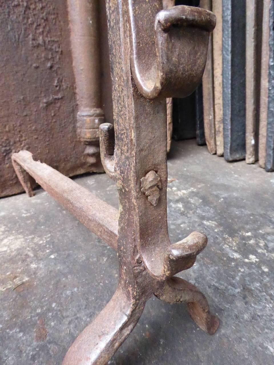 17th Century French Gothic Andirons Or Firedogs photo vinterior
