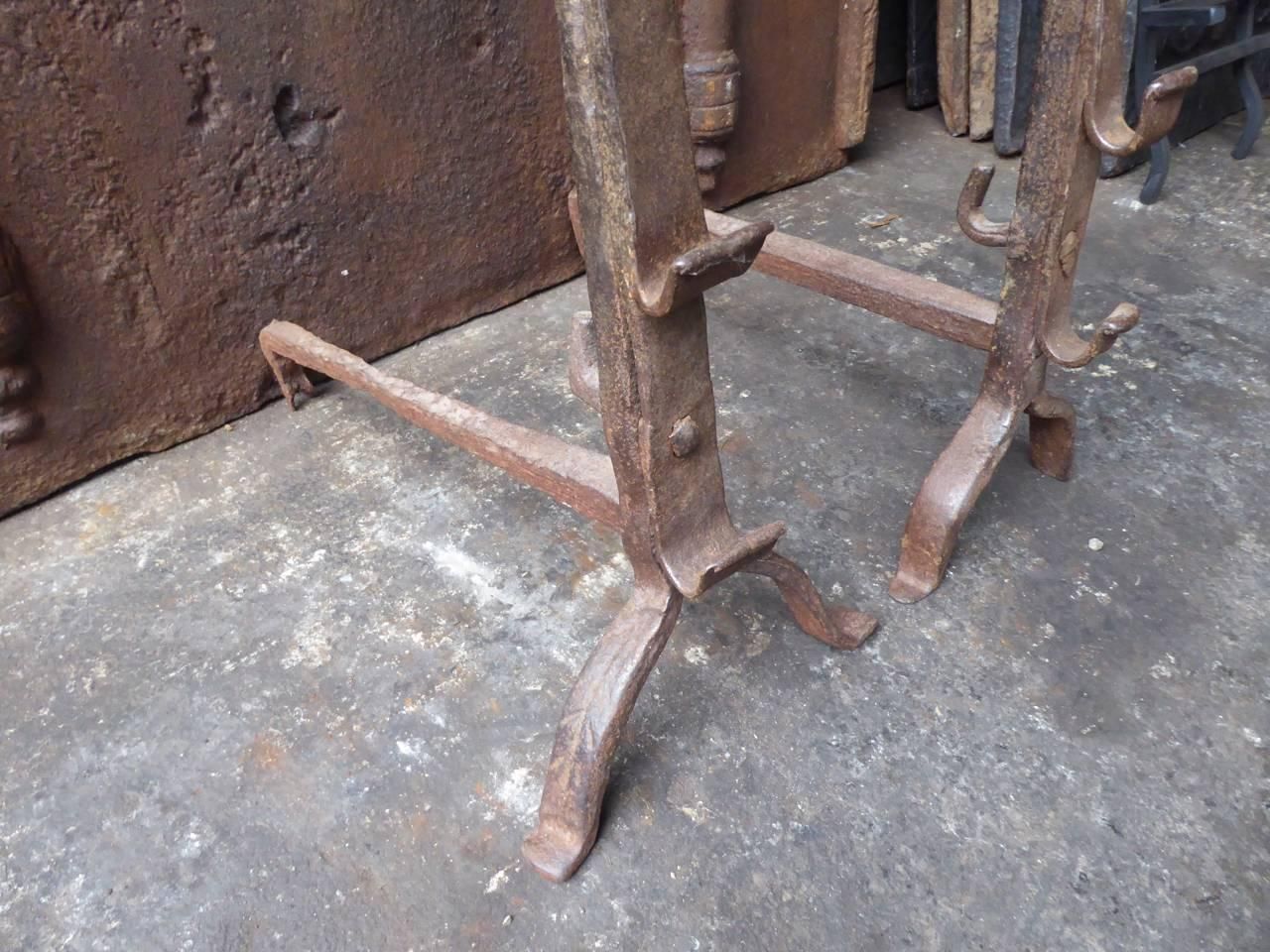 17th Century French Gothic Andirons Or Firedogs photo buy