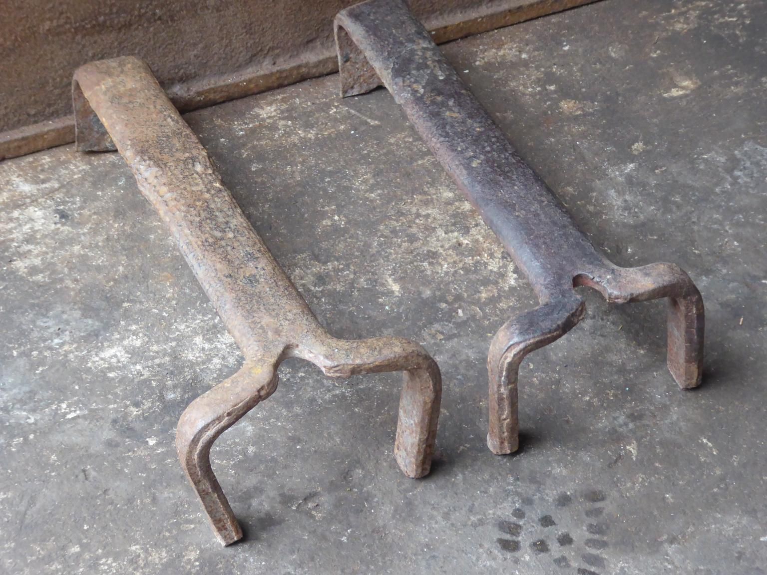 18th 19th Century French Gothic Style Andirons Or Firedogs photo 405.0