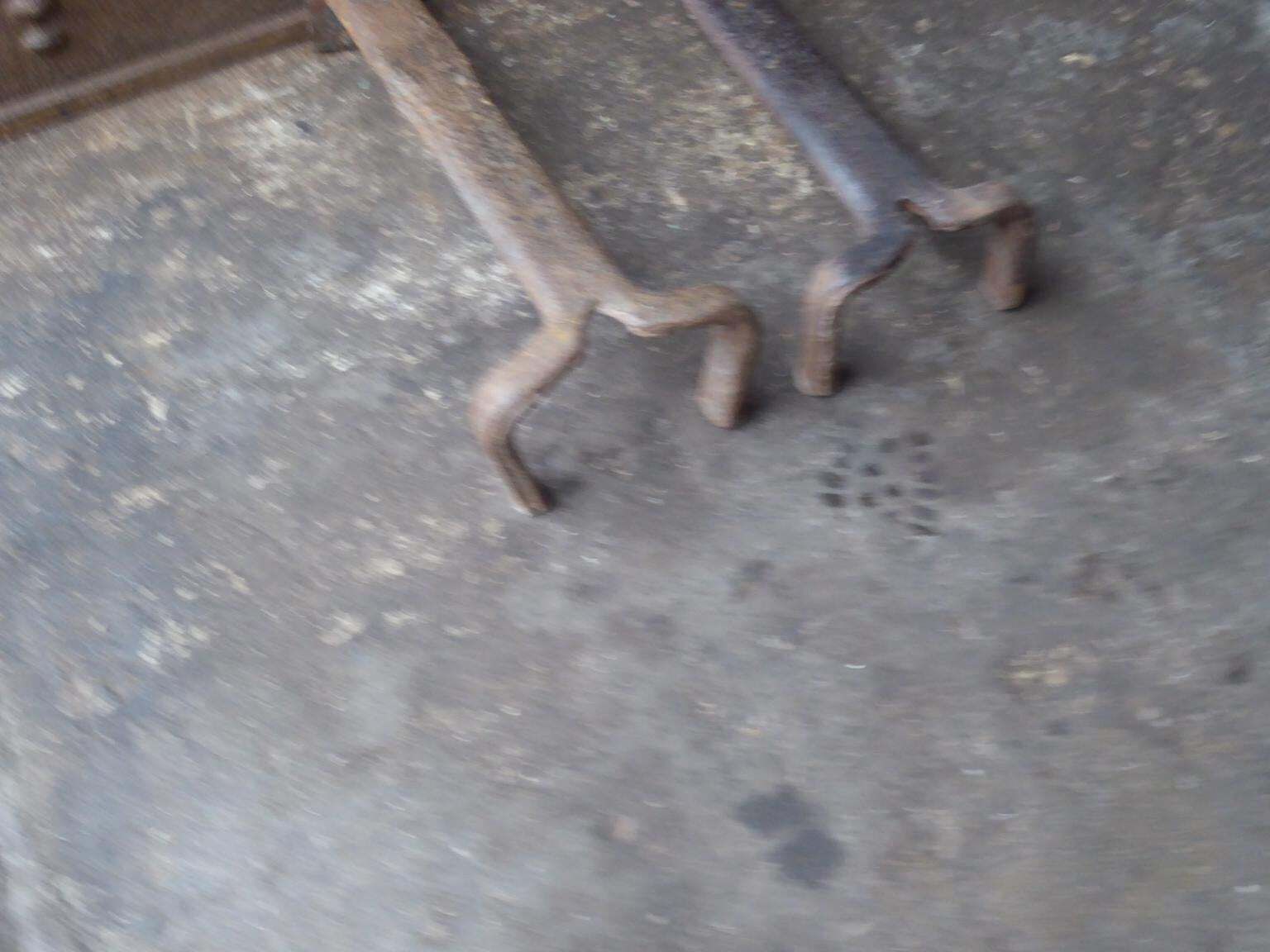 18th 19th Century French Gothic Style Andirons Or Firedogs photo vinterior