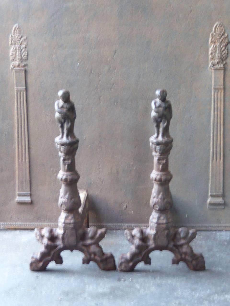 Large 19th 20th Century French Andirons Or Firedogs photo furniture