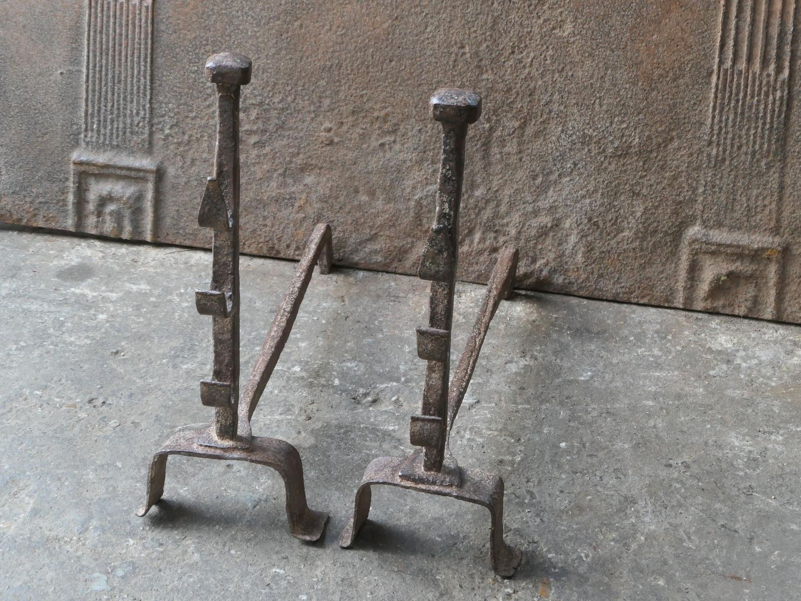 18th 19th Century French Neoclassical Period Andirons Or Firedogs photo vinterior
