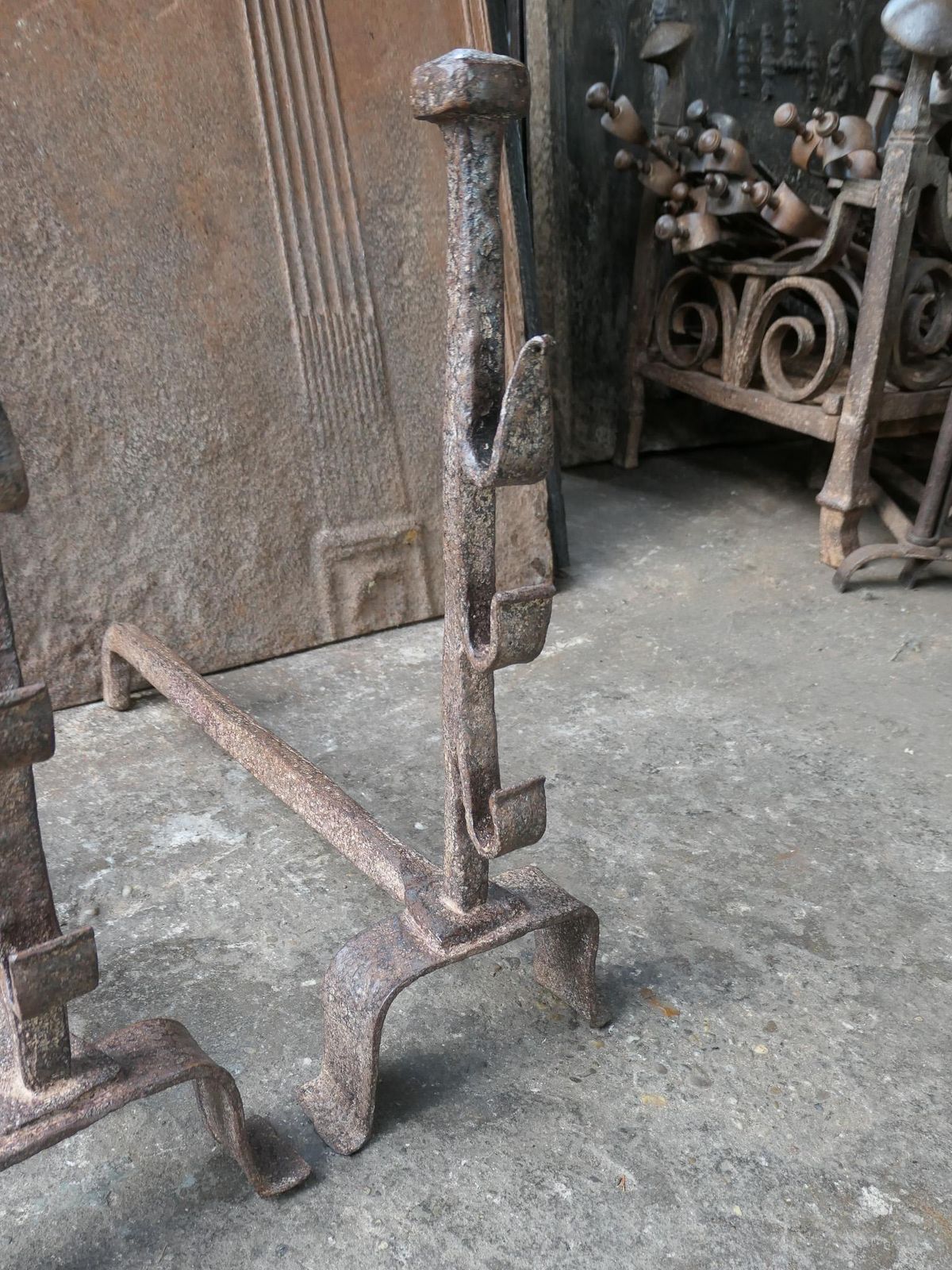 photo for sale 18th 19th Century French Neoclassical Period Andirons Or Firedogs