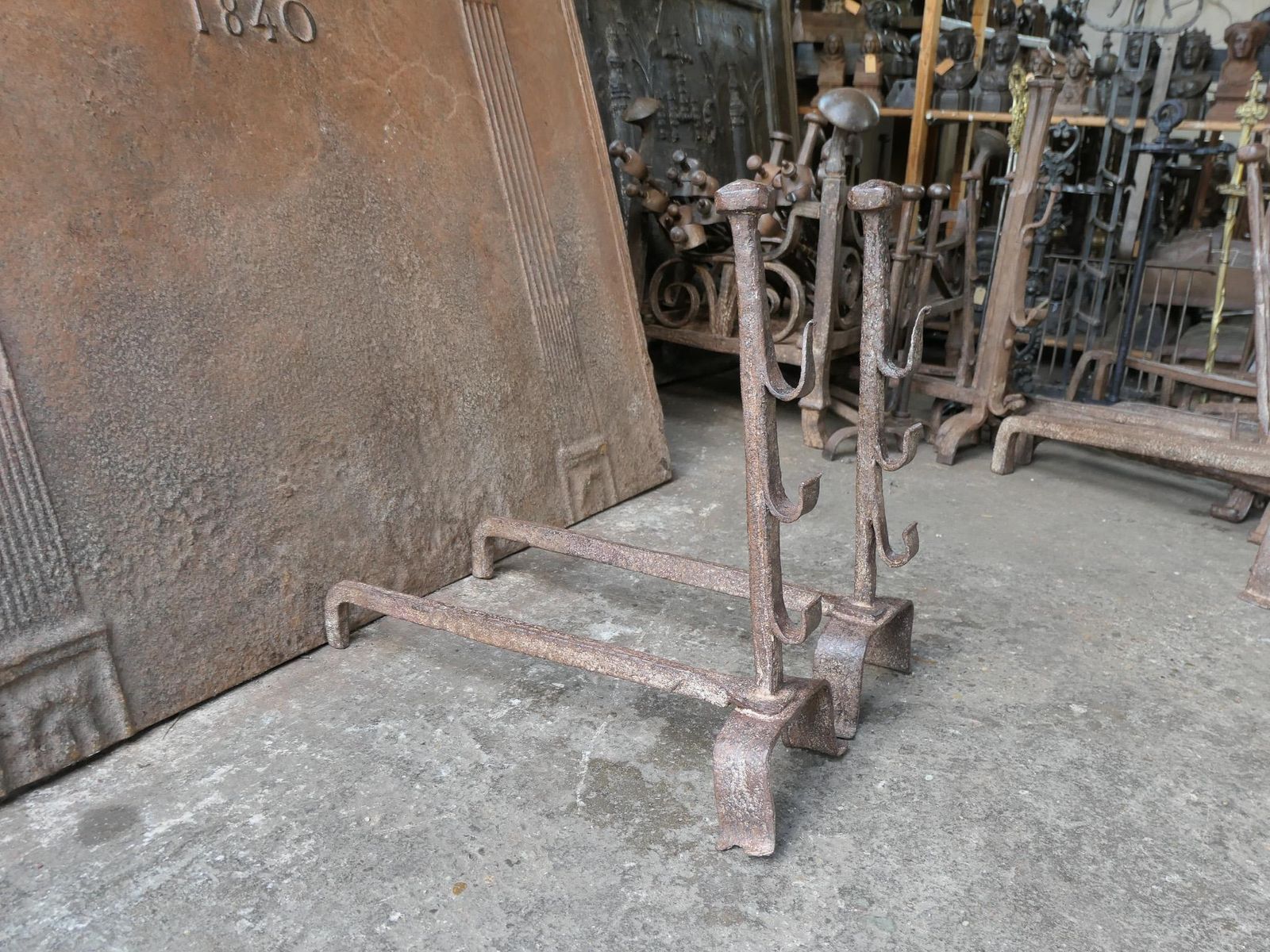 photo vinterior 18th 19th Century French Neoclassical Period Andirons Or Firedogs