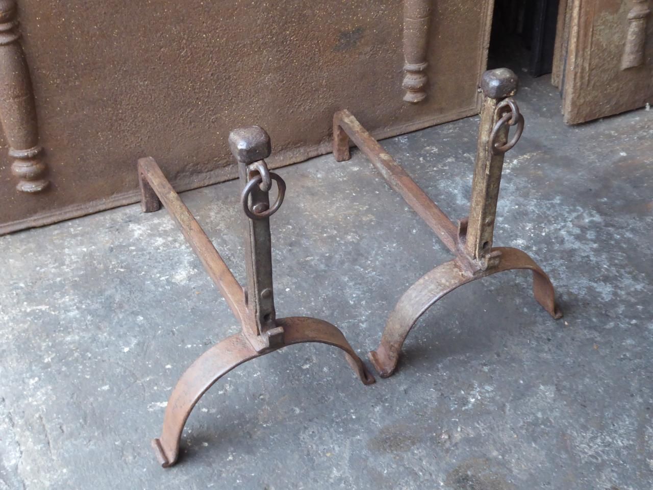 18th Century French Louis XV Andirons Or Firedogs photo for sale
