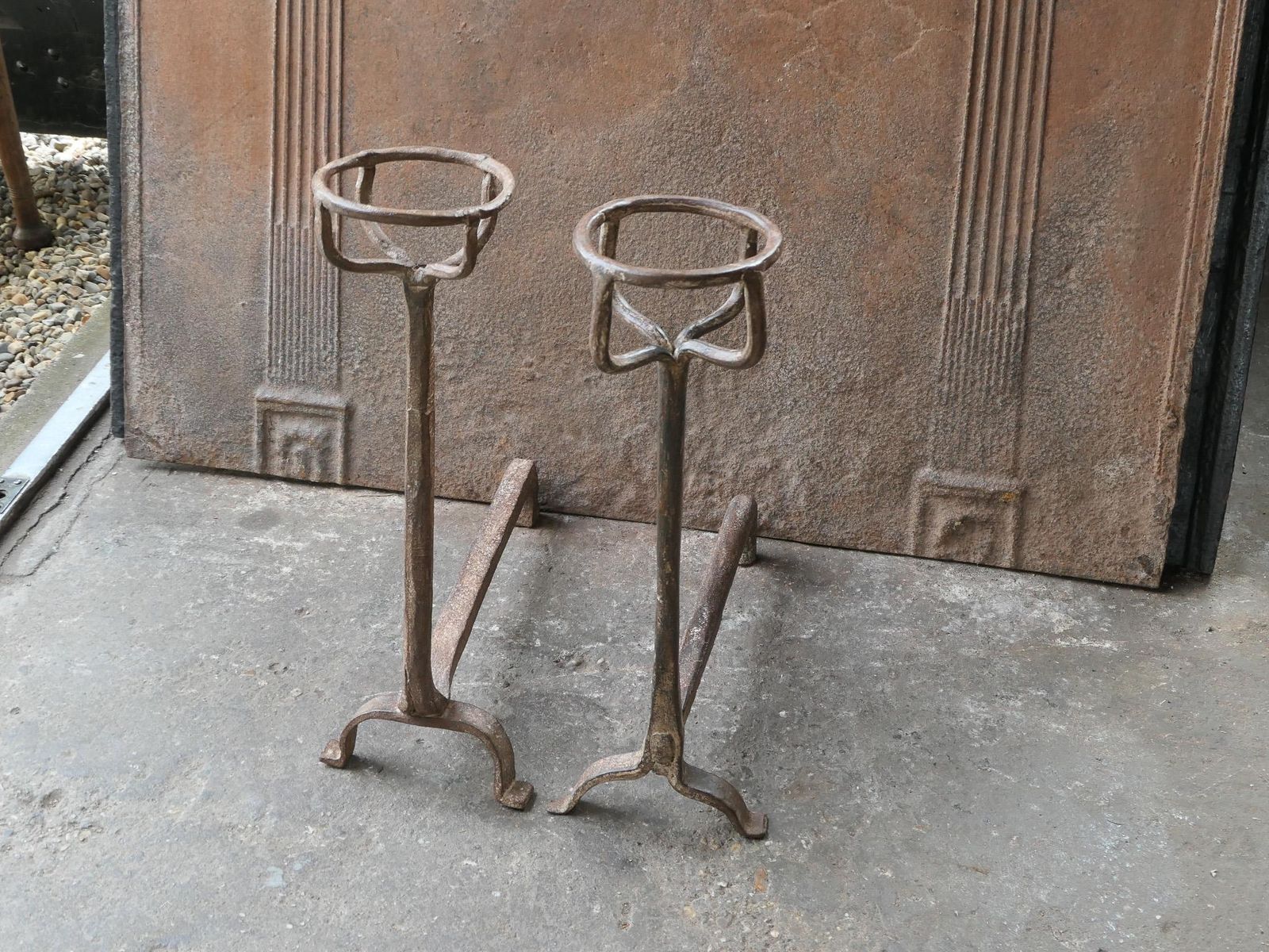 18th Century French Fire Andirons, Gothic Style photo for sale