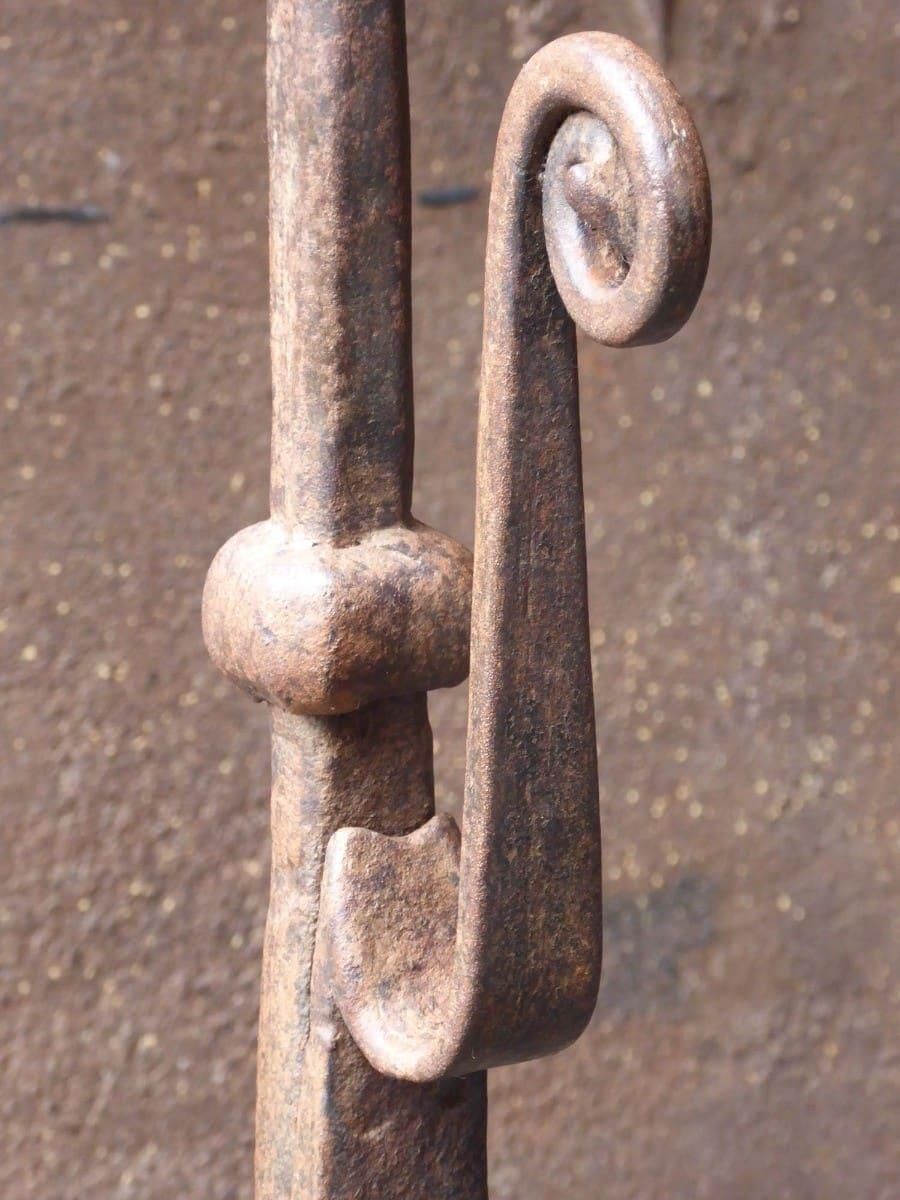 17th Century Louis XIII 'Marriage' Andirons, Firedogs photo 320.0