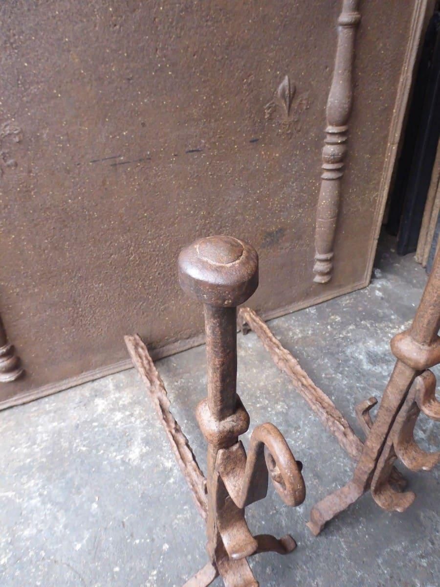 photo buy 17th Century Louis XIII 'Marriage' Andirons, Firedogs