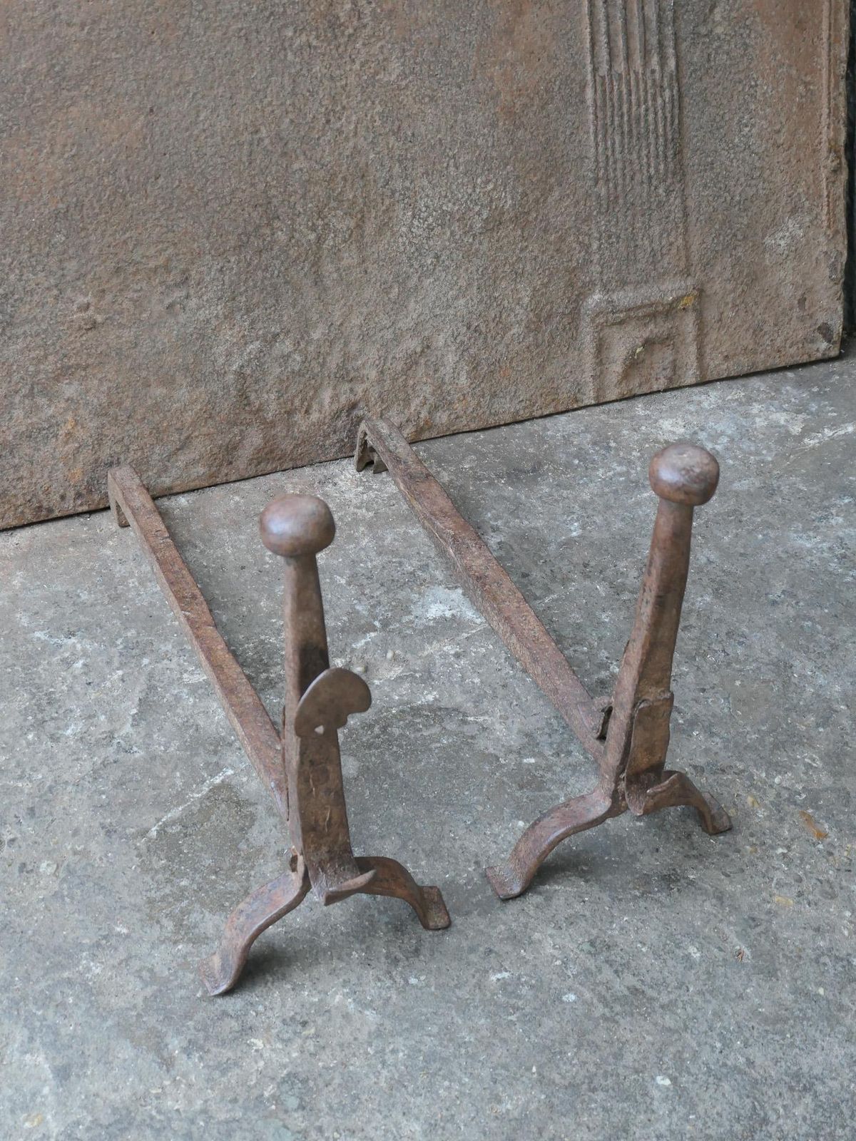 French Louis XV Period Fire Andirons, 18th Century photo furniture
