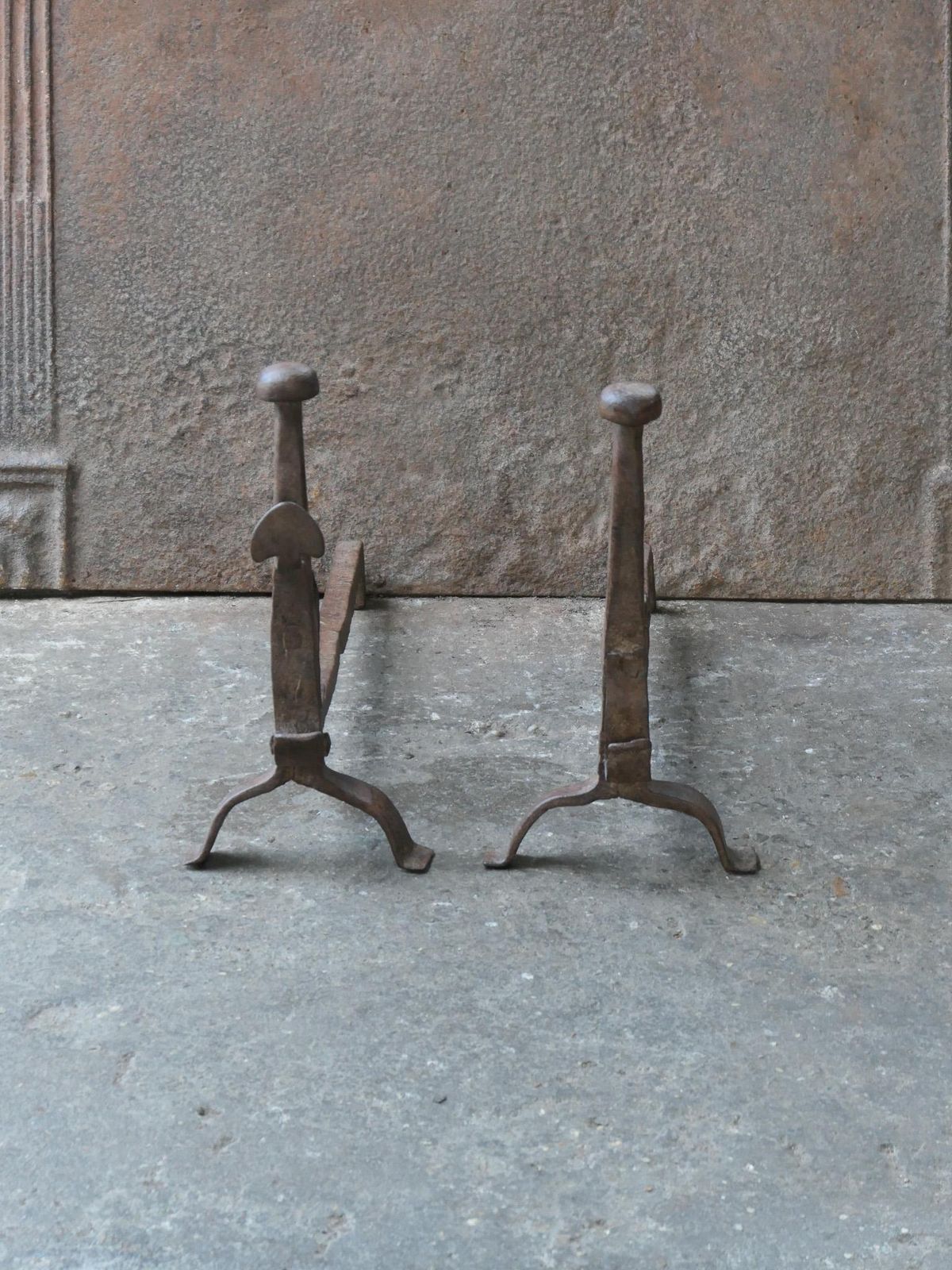 French Louis XV Period Fire Andirons, 18th Century photo Home Fixtures