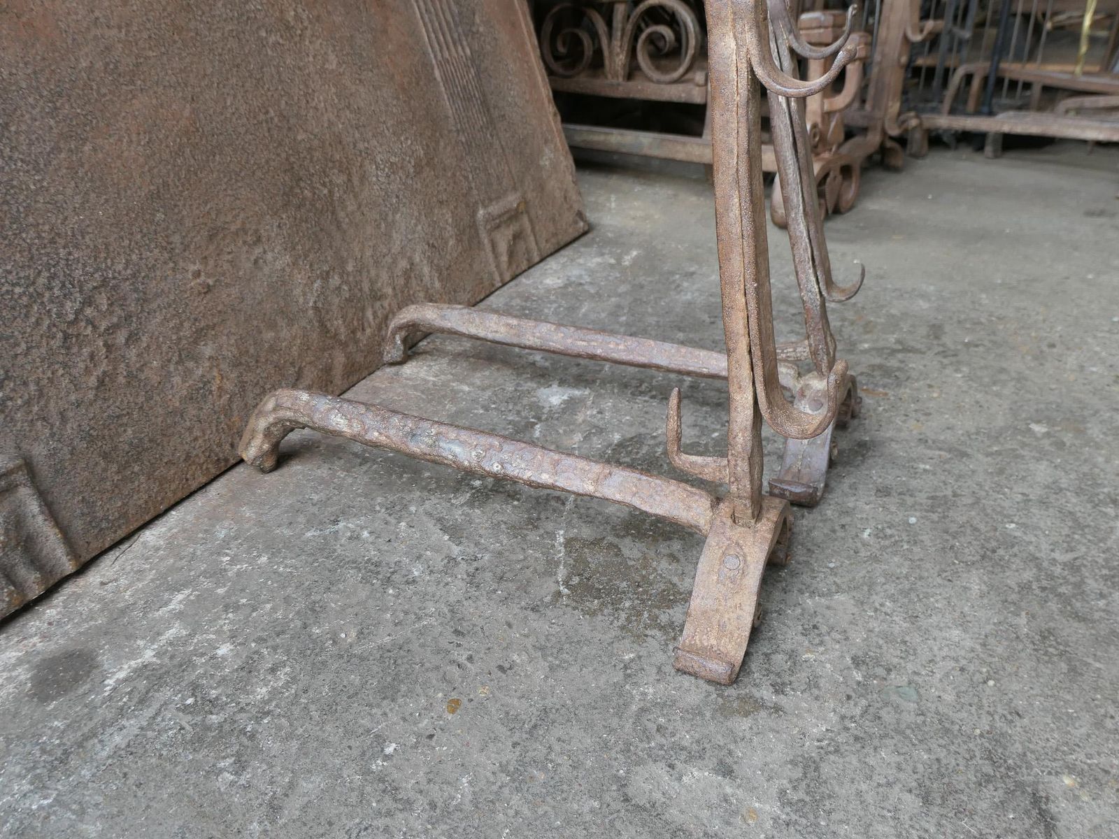 Home Fixtures 17th Century French Gothic Period Andirons Or Firedogs photo