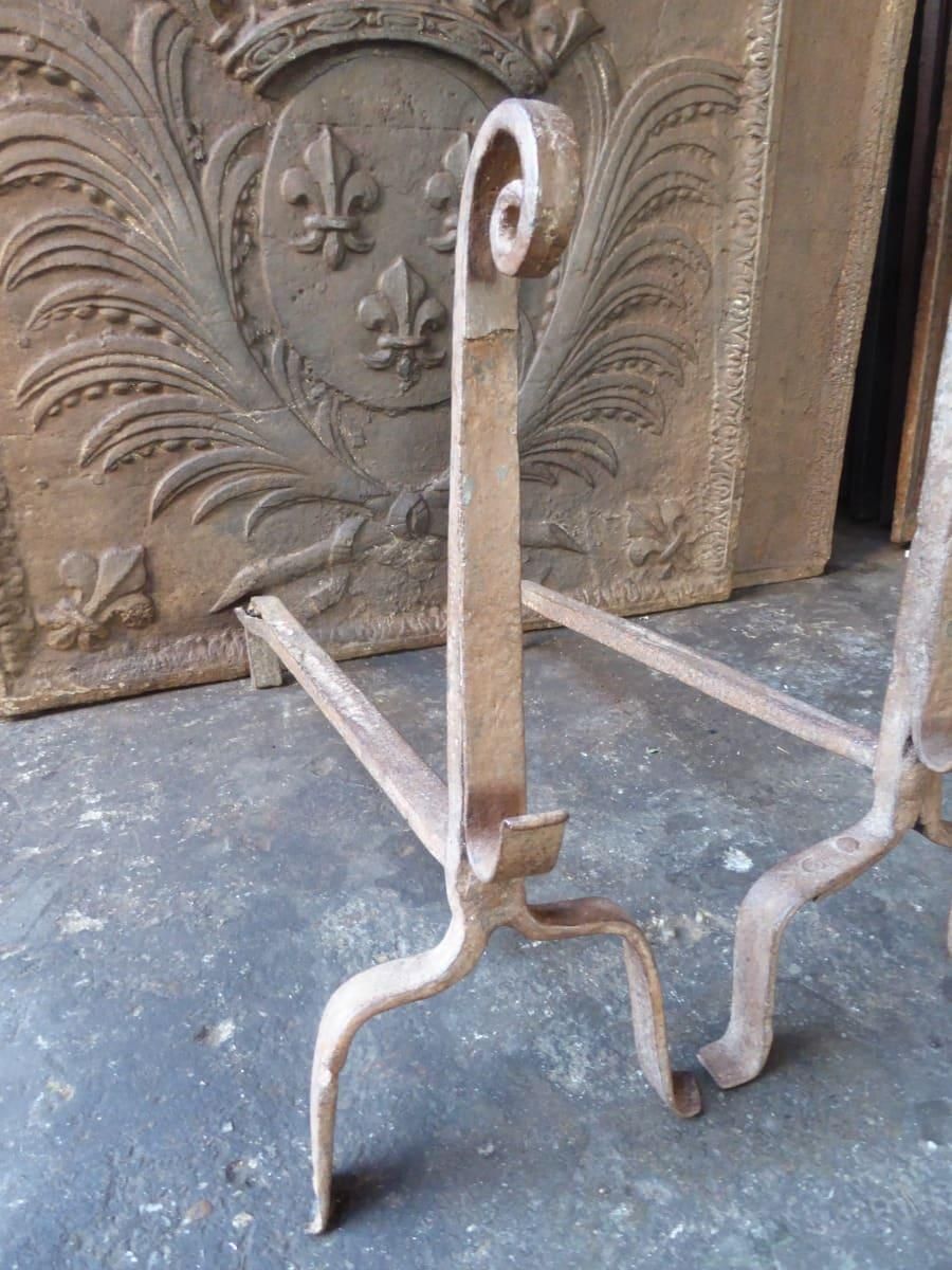 Early 18th Century French Gothic Period Andirons Or Firedogs photo Home Fixtures