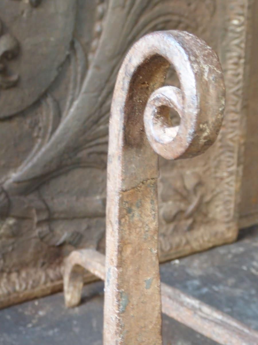 Early 18th Century French Gothic Period Andirons Or Firedogs photo buy