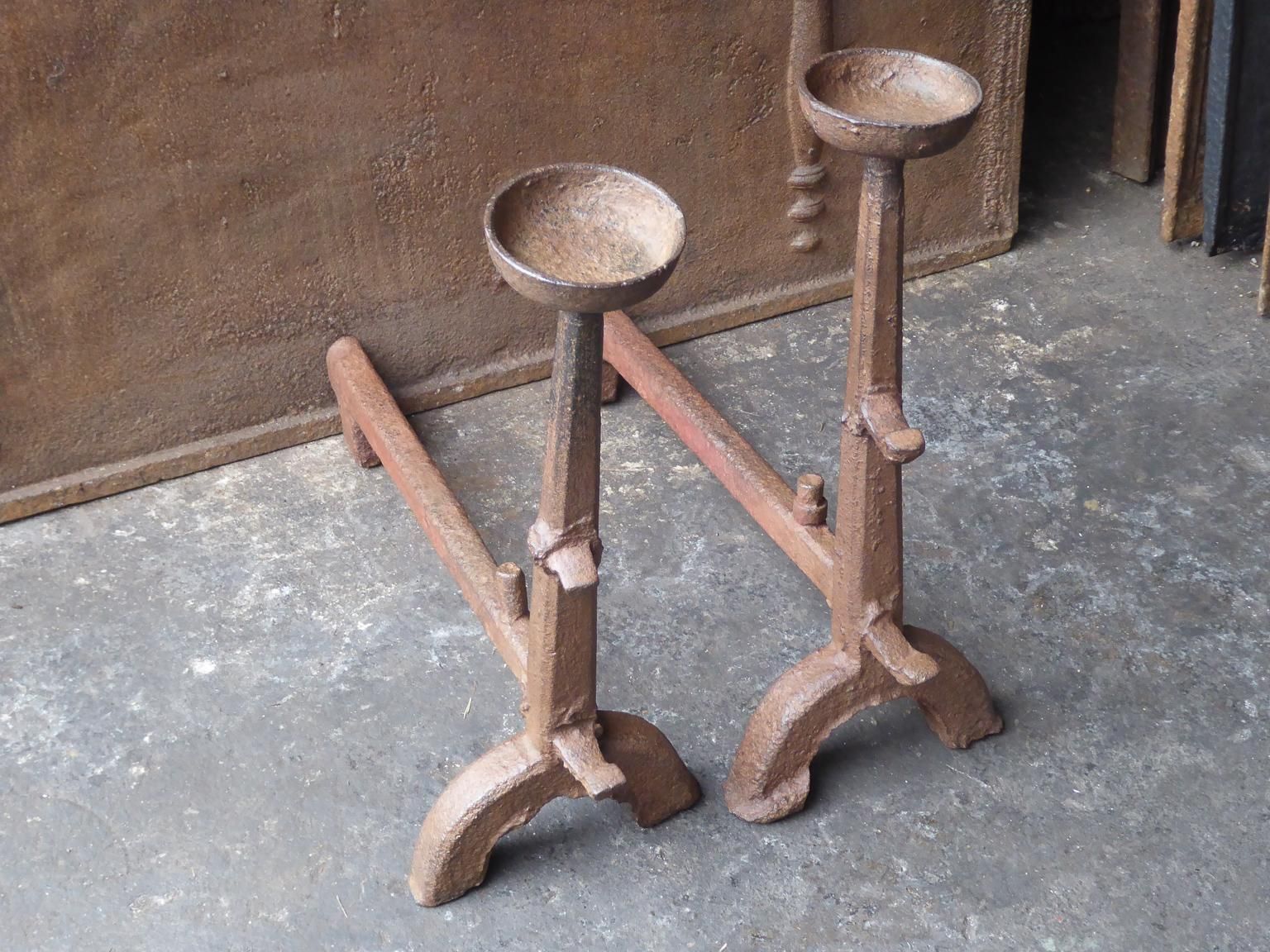 17th Century French Gothic Andirons Or Firedogs photo for sale