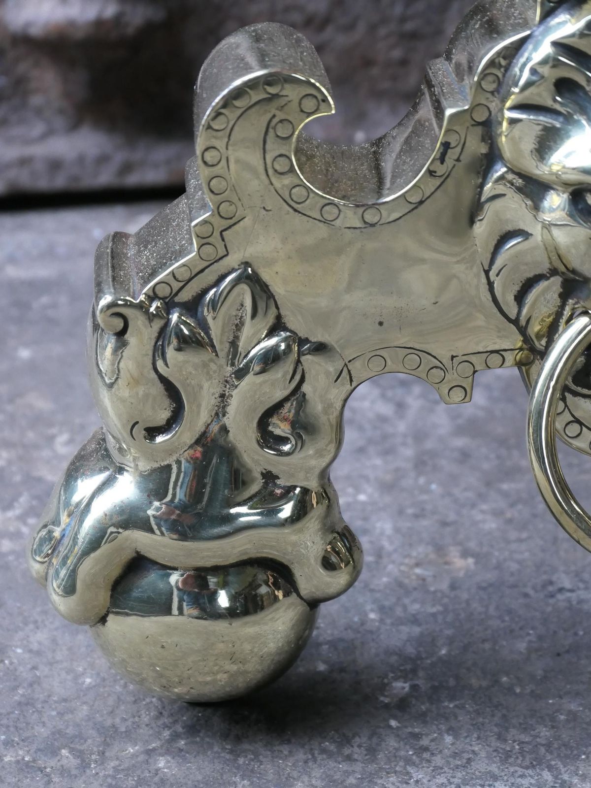 380.0 19th Century French Louis XIV Style Polished Brass Andirons Or Firedogs photo