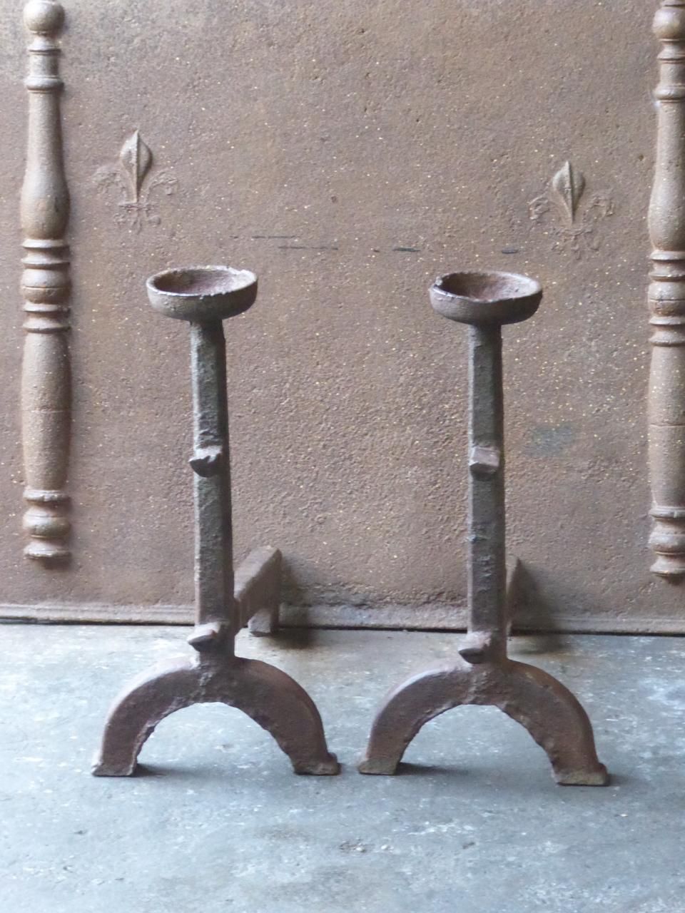 17th Century French Gothic Andirons Or Firedogs photo furniture