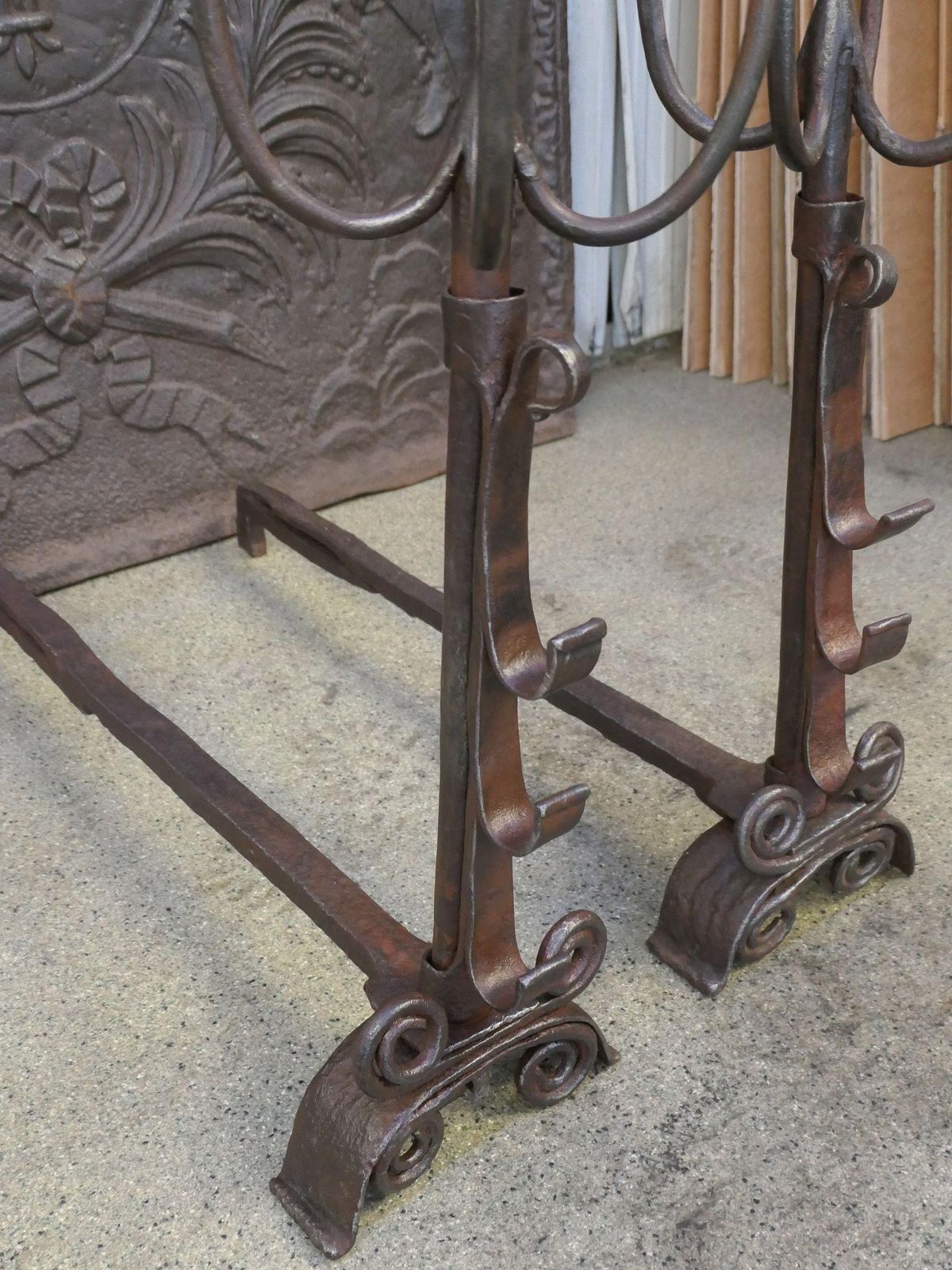 18th Century French Louis XV Period Andirons Or Firedogs photo vinterior