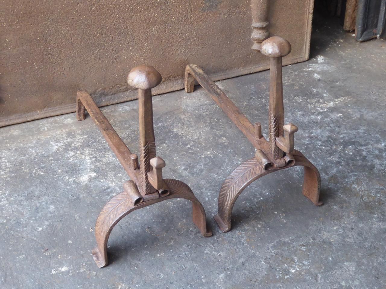 18th Century French Louis XV Andirons Or Firedogs photo for sale