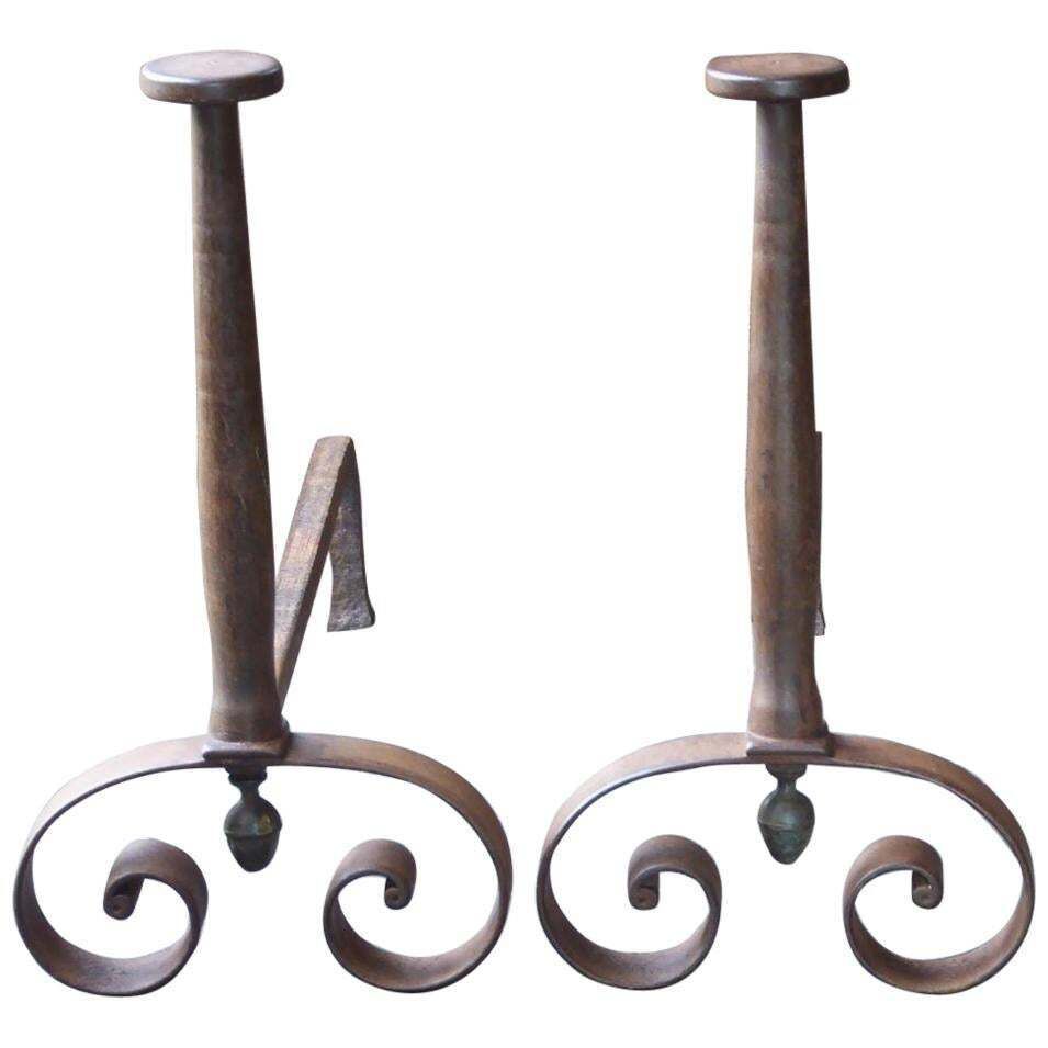 19th Century French Napoleon III Andirons Or Firedogs
