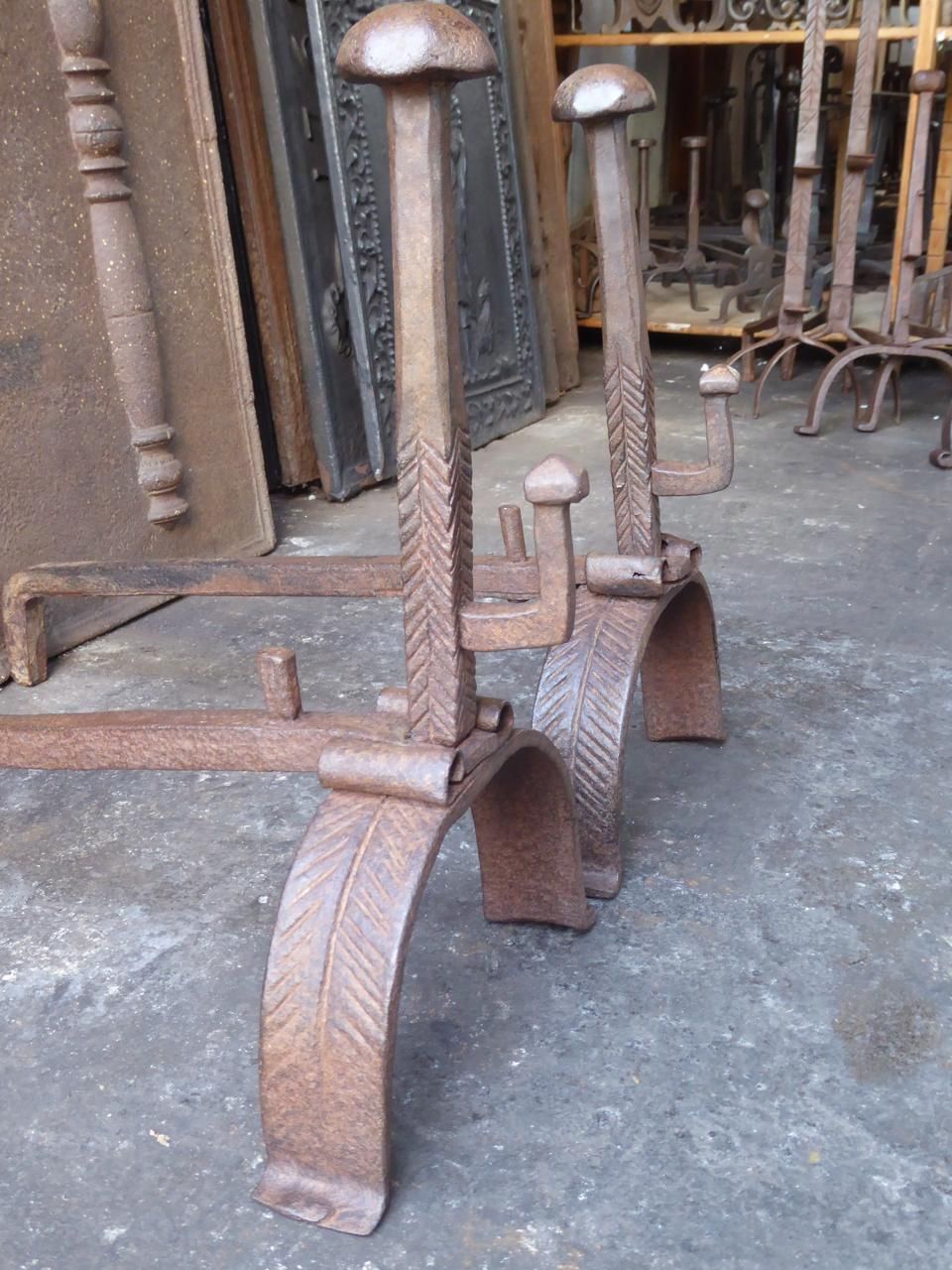photo furniture 18th Century French Louis XV Andirons Or Firedogs