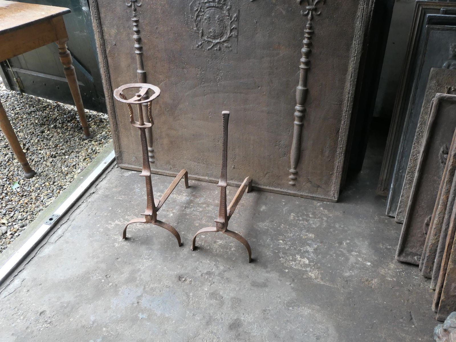 17th Century French Louis XIII Period Andirons, Firedogs, Landiers photo buy
