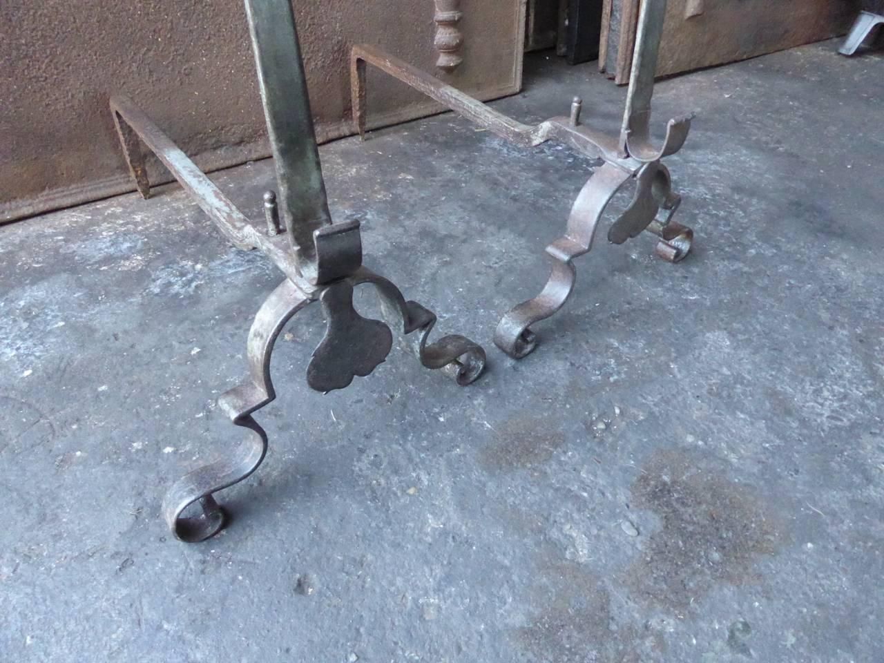 18th Century French Louis XV Andirons Or Firedogs photo 491.0