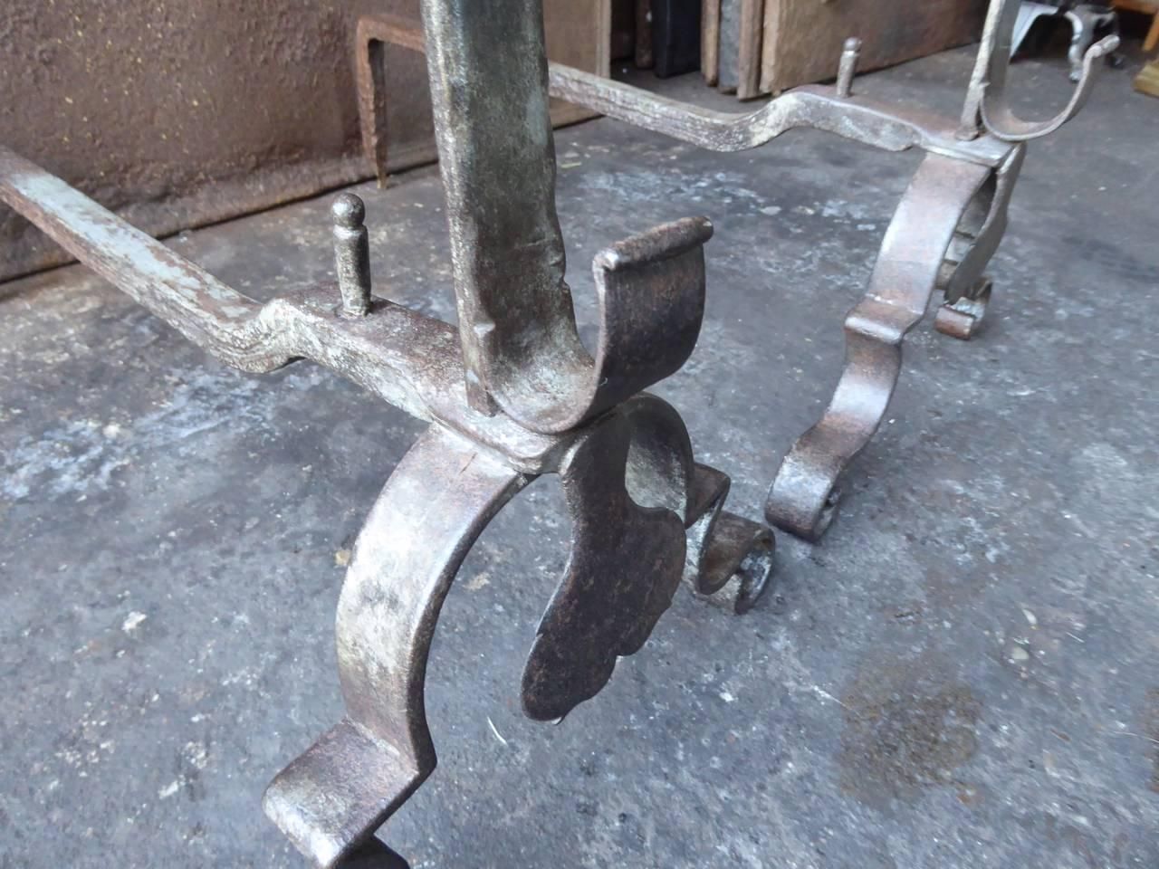 18th Century French Louis XV Andirons Or Firedogs photo buy
