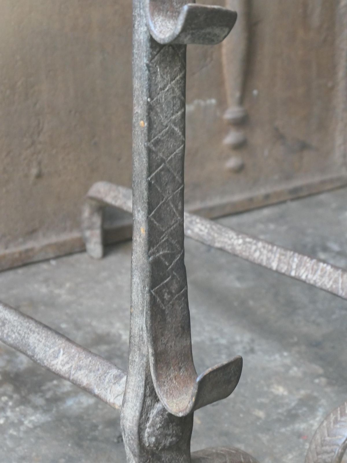 photo for sale French 17th Century Gothic Period Andirons Or Firedogs
