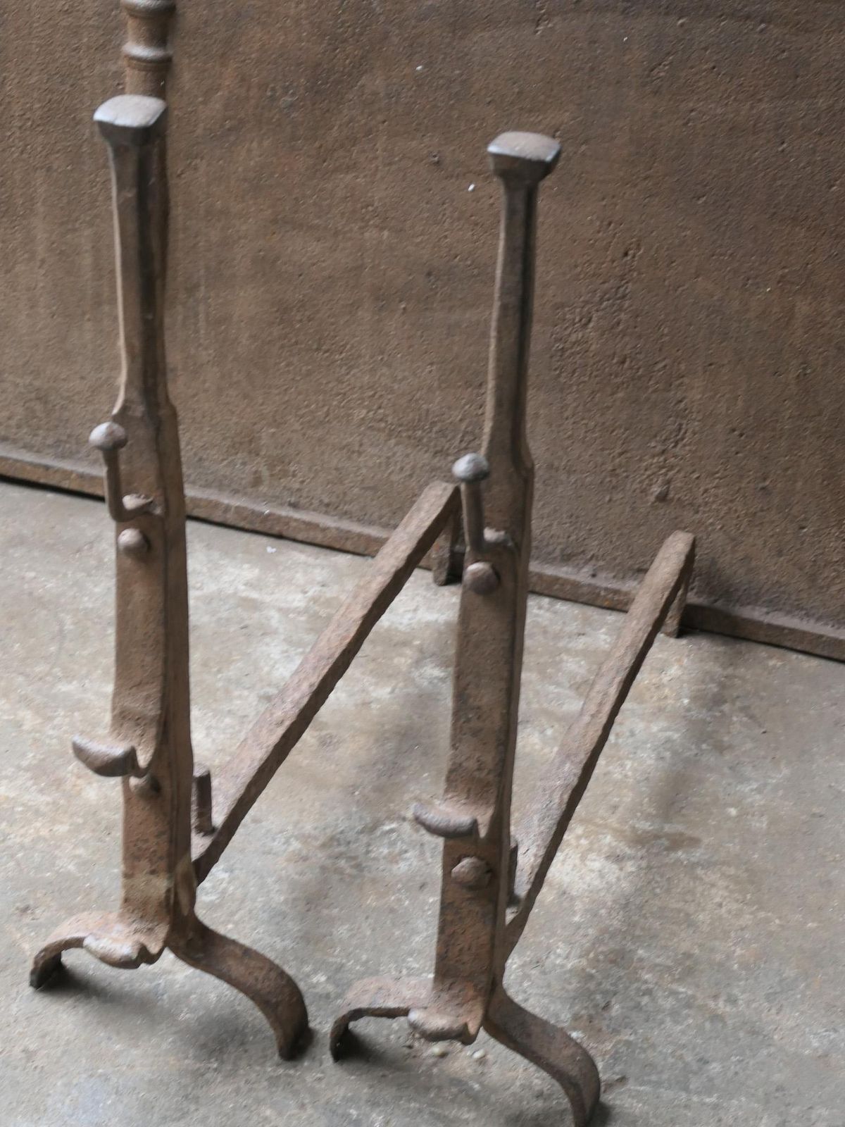 photo furniture French 17th Century Gothic Period Andirons Or Firedogs