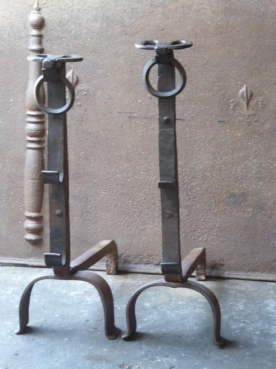 19th Century French Gothic Style Andirons Or Firedogs photo Home Fixtures