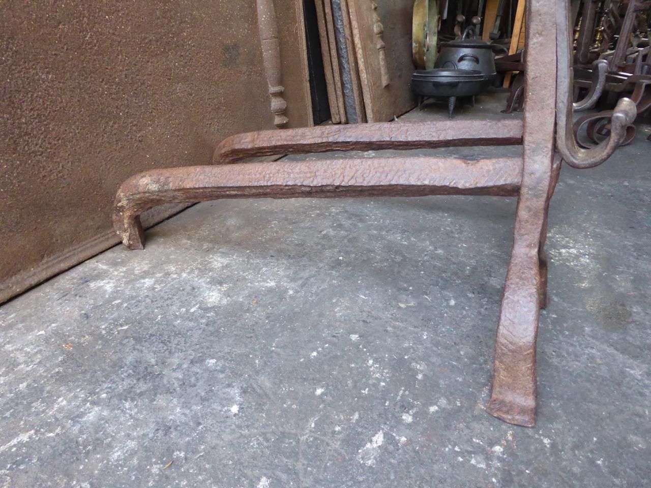17th Century Large Louis XIII Andirons, Firedogs photo buy
