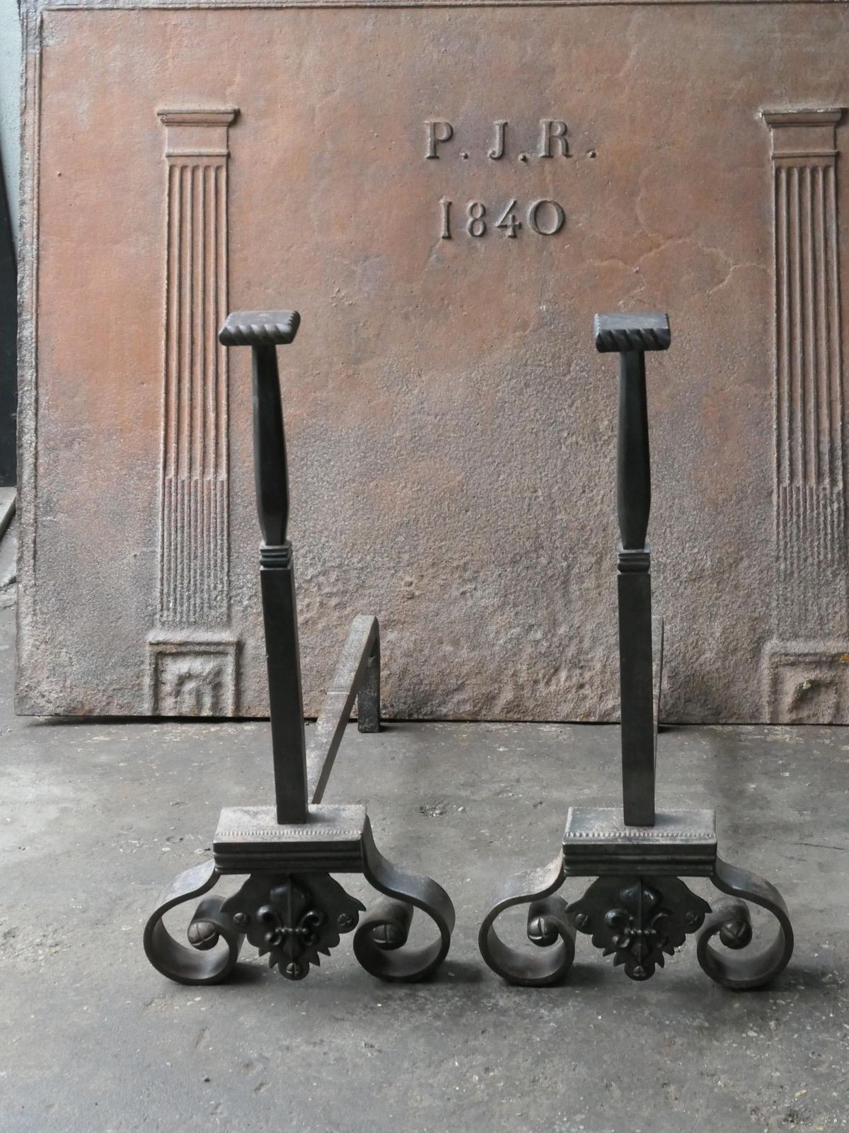 French Napoleon III Style Andirons Or Firedogs photo furniture