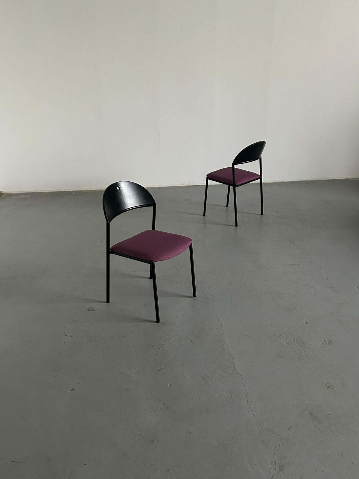 Pair Of Postmodern 'Thesis' Visitor Dining Chairs By Wiesner Hager, 90s Austria photo for sale