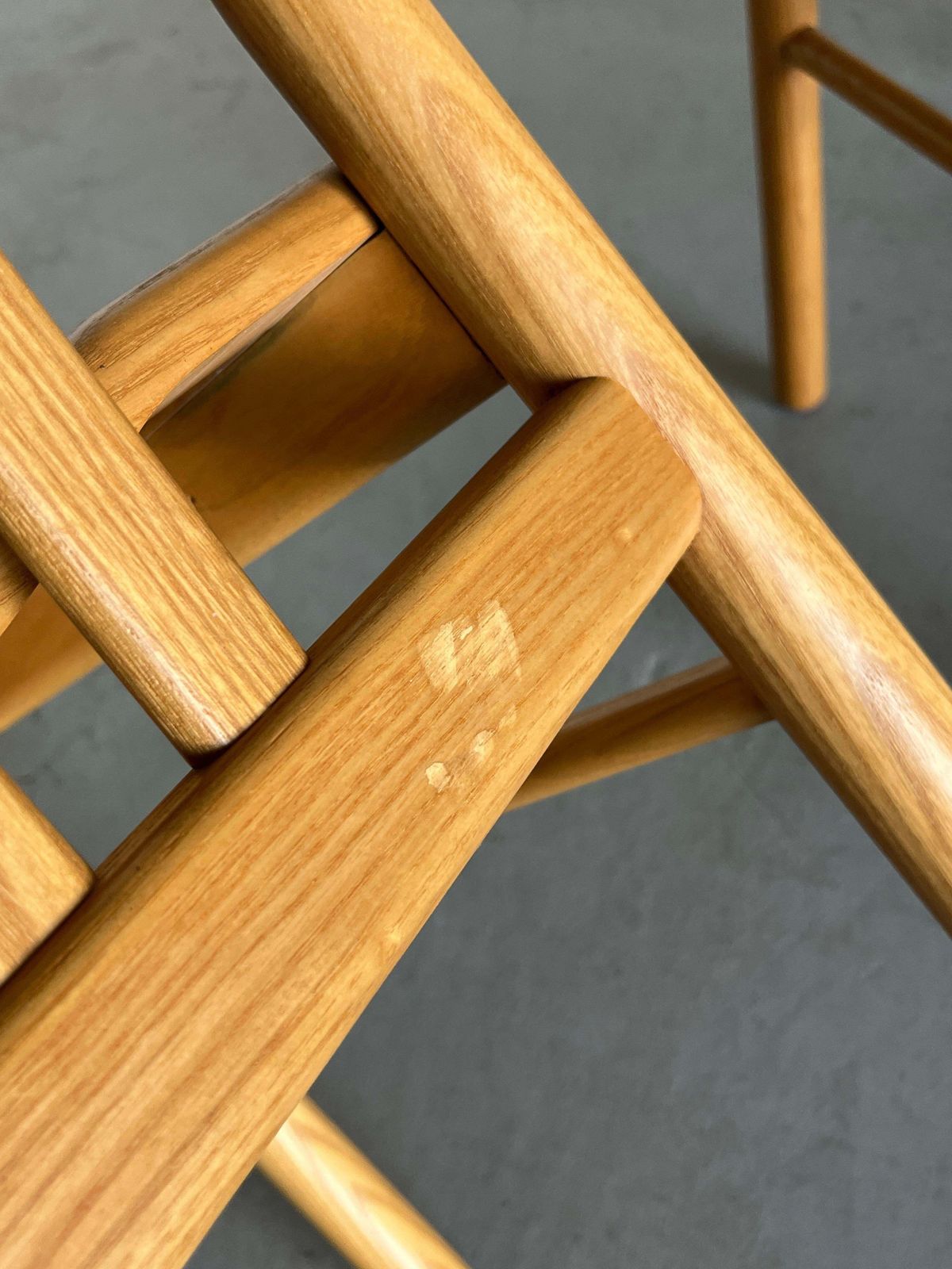 photo buy Pair Of Vintage Mid Century Dining Chairs In Lacquered Wood And Cane, Italy 80s