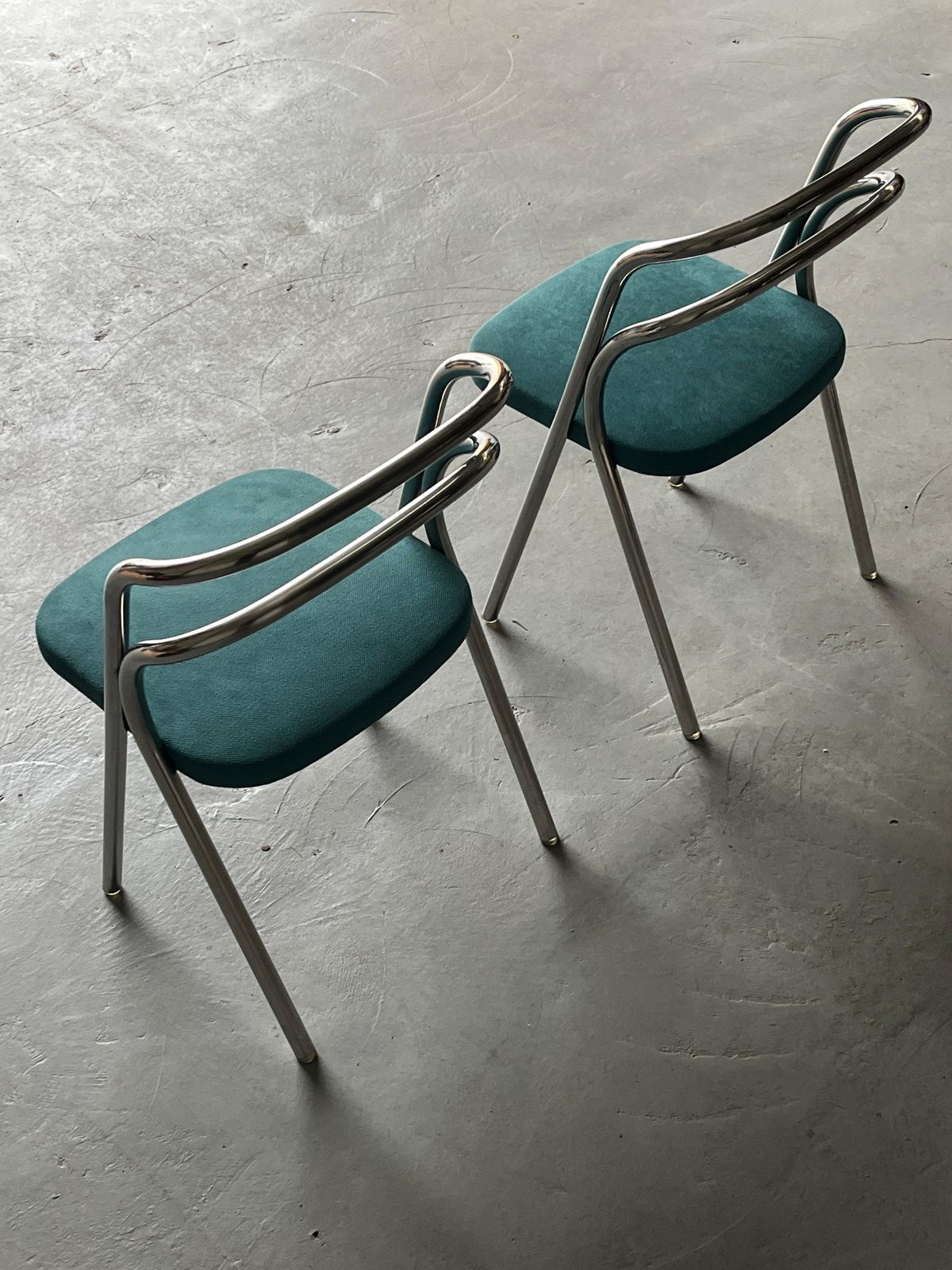 Pair Of Vintage Mid Century 'Santina' Dining Chairs By Carlo Santi For Zanotta photo buy