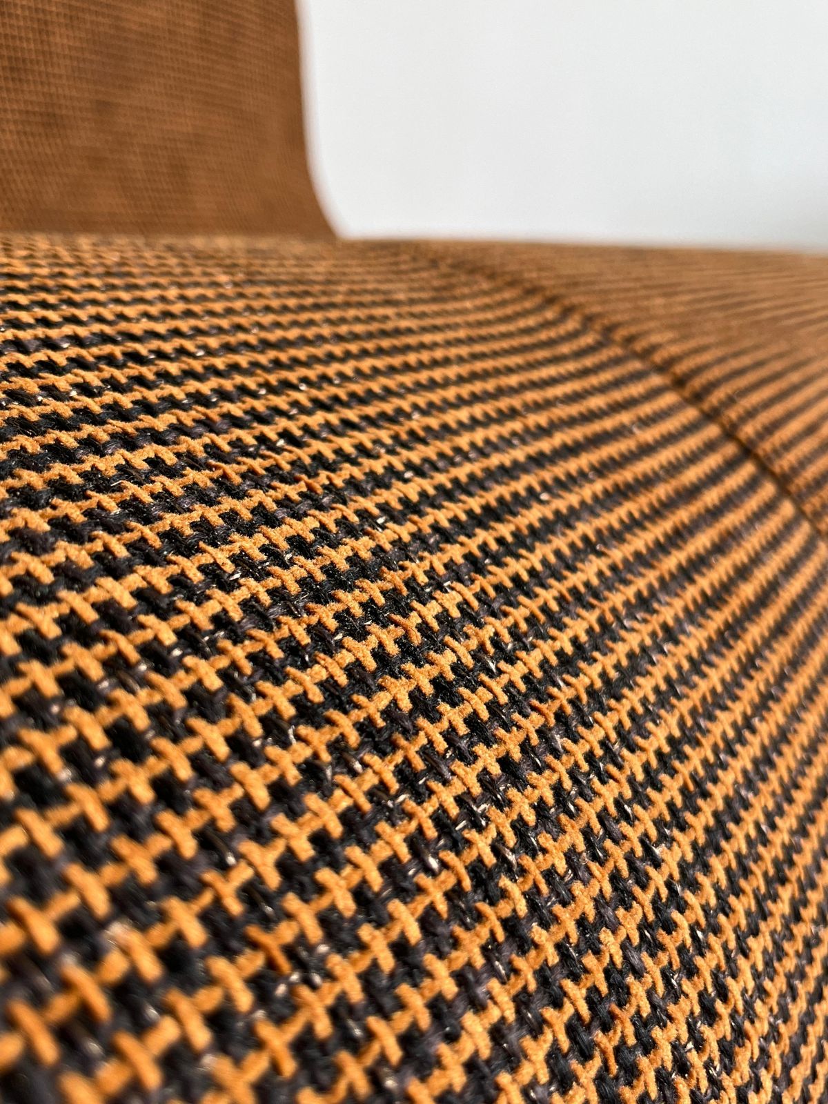 photo buy Pair Of Vintage Italian Mid Century Lounge Chairs In Checkered Fabric, 70s Italy