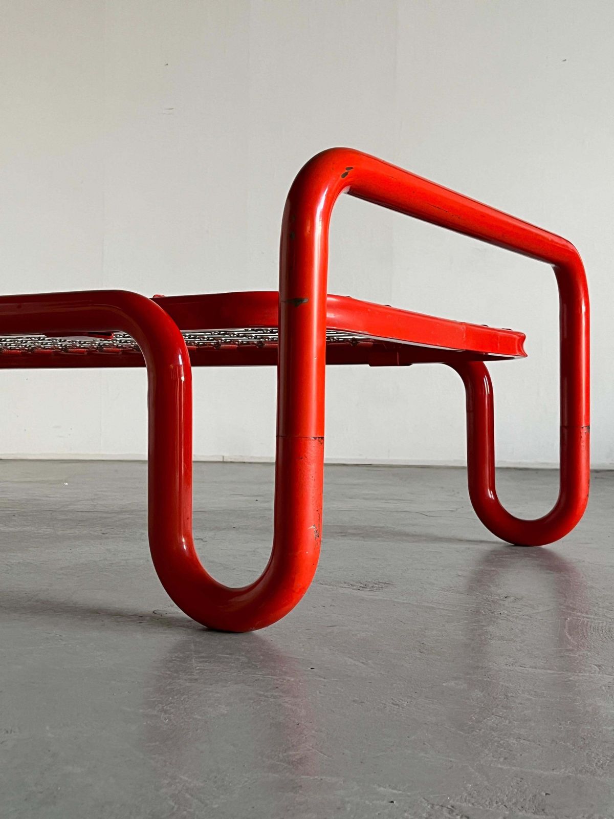 Gae Aulenti Style Tubular Metal And Cane Bed Frame, 1960s Italy photo 2133.0