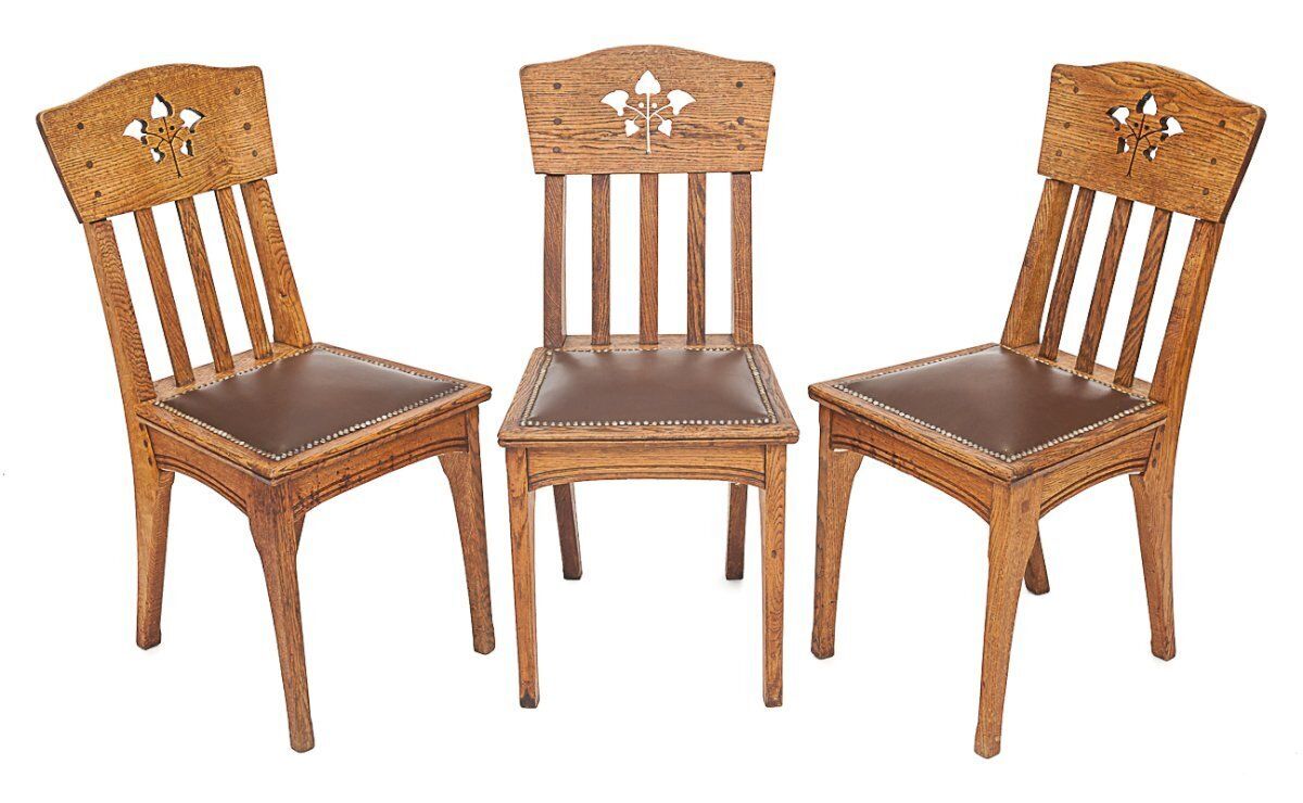 Set Of 6 Art Nouveau Chairs By Léon Jallot photo for sale