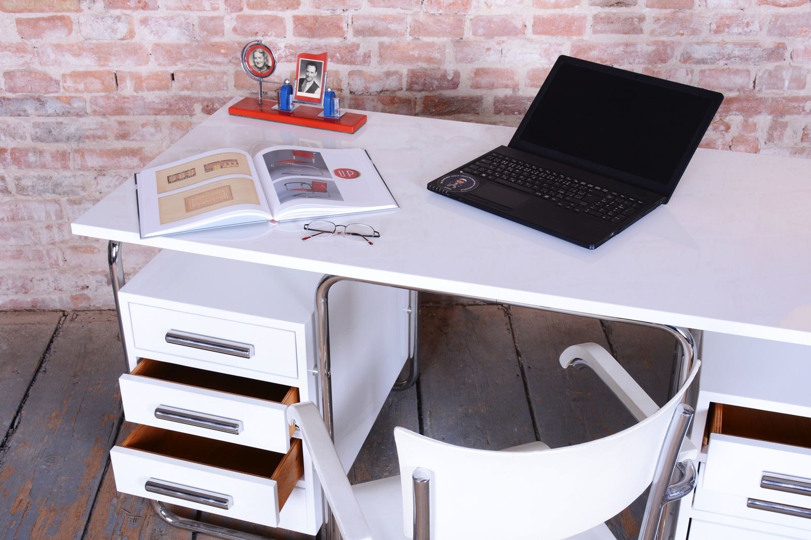 Restored Bauhaus Writing Desk, By Marcel Breuer For Thonet, Chrome, Czech, 1930s photo buy