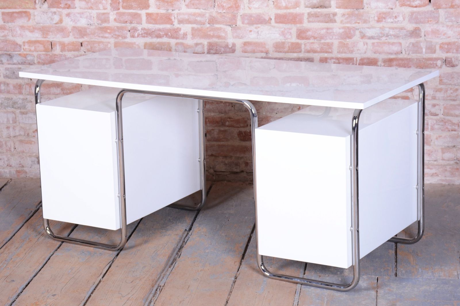 photo furniture Restored Bauhaus Writing Desk, By Marcel Breuer For Thonet, Chrome, Czech, 1930s