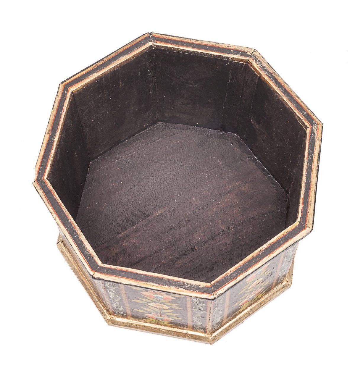 Antique Wooden Flowerpot 1900, 1900s photo Home Decor