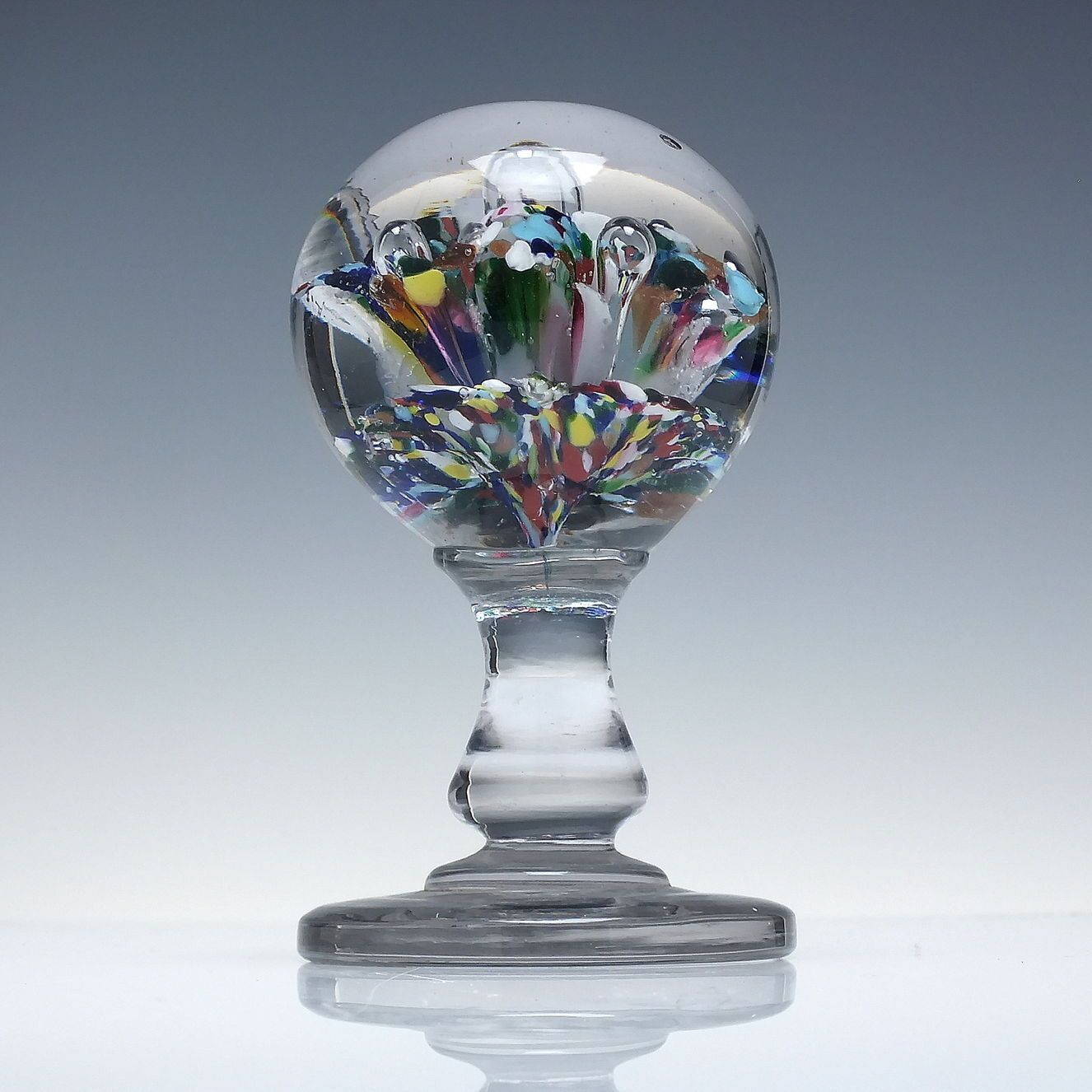 Victorian Milville Pedestal Glass Paper Weight C1880 photo furniture