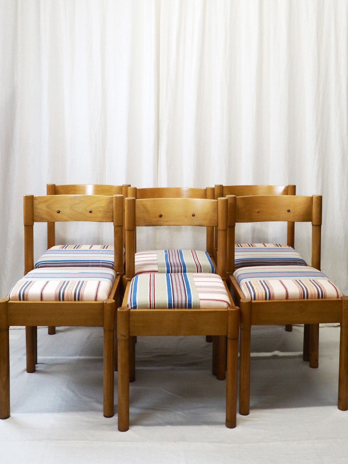 Vintage Vico Magistretti Carimate Mid Century Dining Chairs  Set Of 6