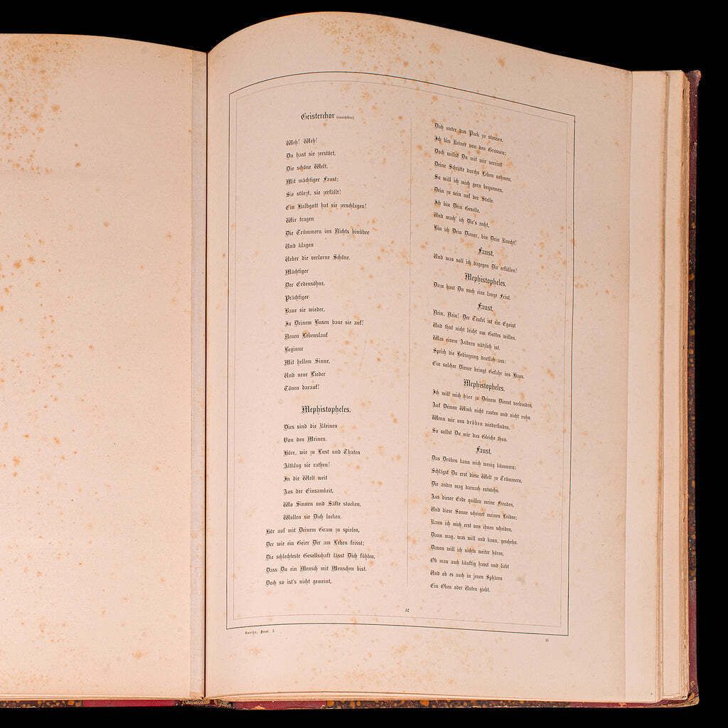 Large Volume Antique Book, Faust, Goethe, German, Illustrated Fiction, Victorian photo vintage